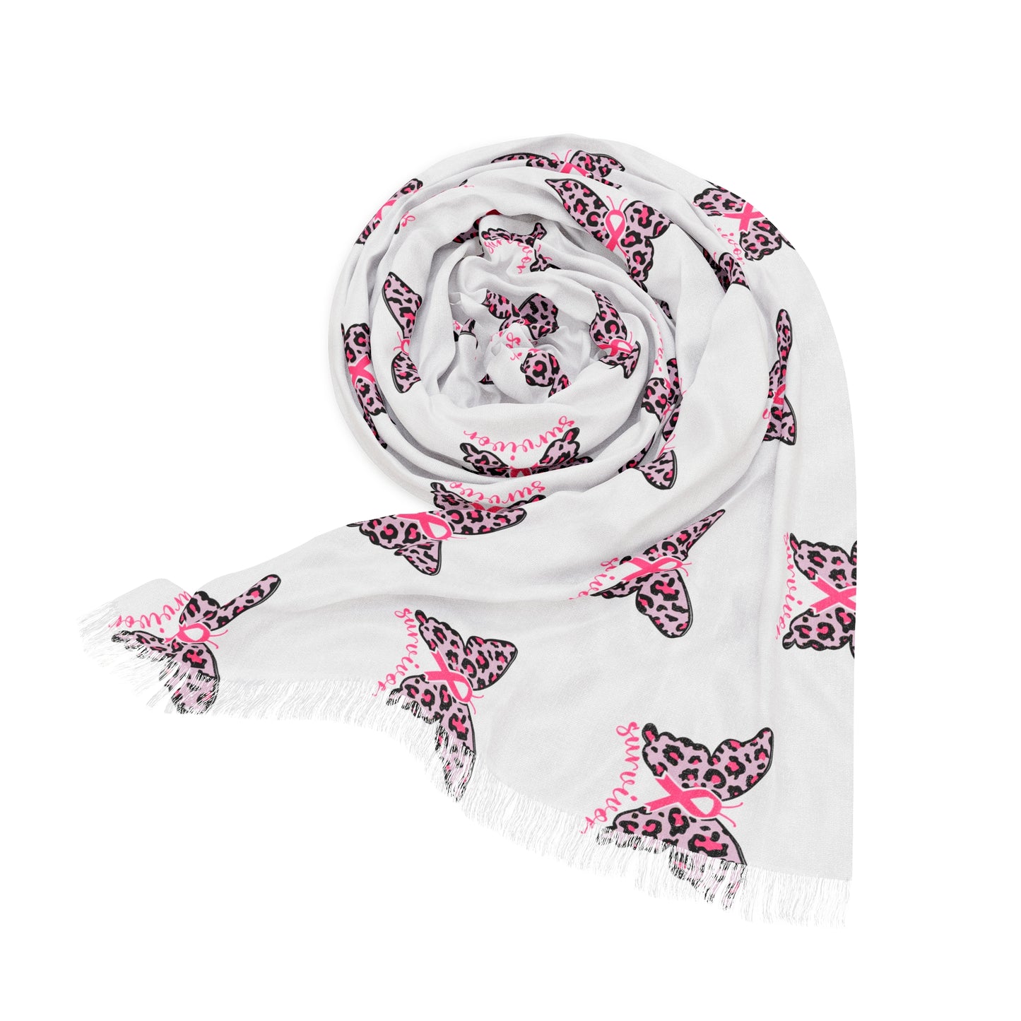 Fashionable Butterfly Print Light Scarf – Perfect for Warm Weather & Stylish Layering, Breast cancer survivors as a symbol of hope and empowerment.