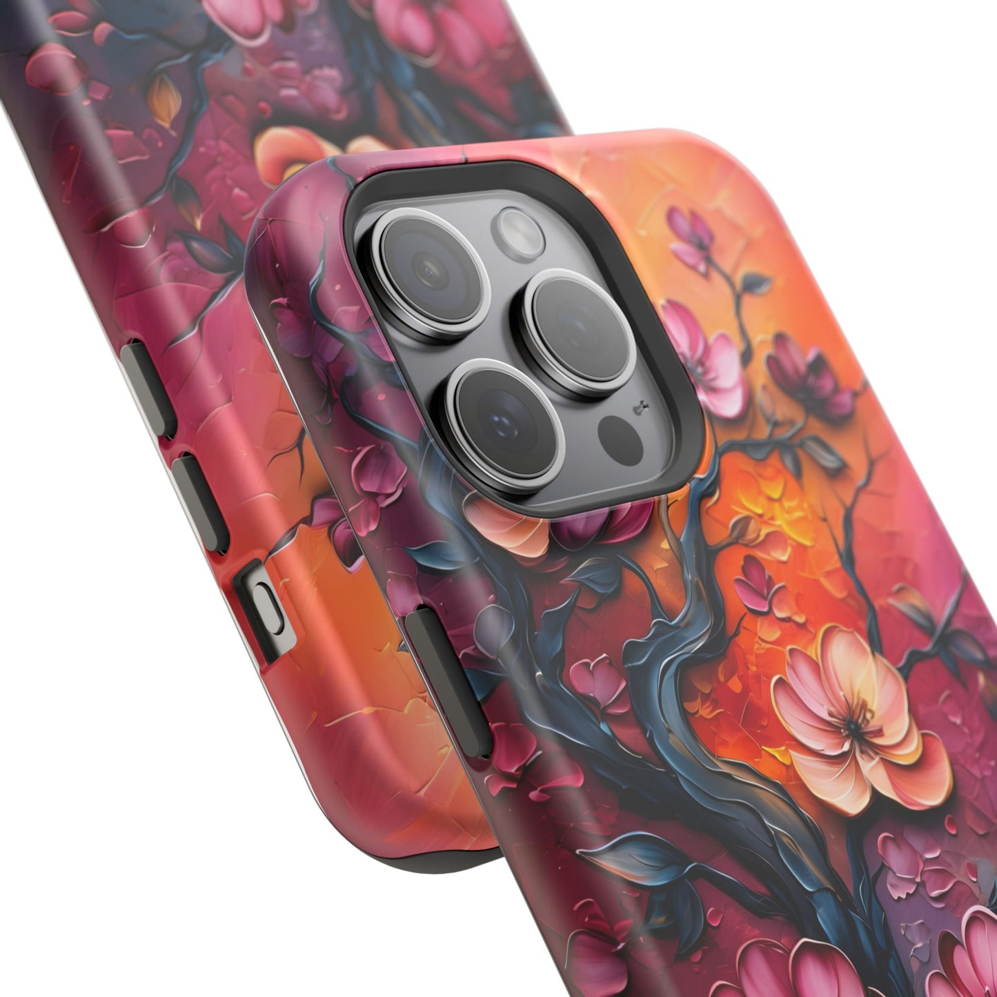 Floral Magnetic Tough Case - Colorful Flower Design Phone Cover, Gift for Her, Smartphone Accessories, Nature Lover, Unique