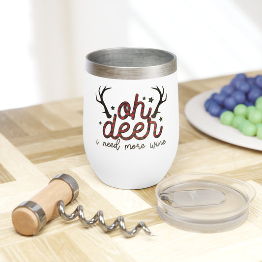 Oh Deer I Need More Wine Tumbler | Insulated Wine Cup, Gift for Wine Lovers, Stylish Drinkware, Bachelorette Party Favor, Funny Wine Gift