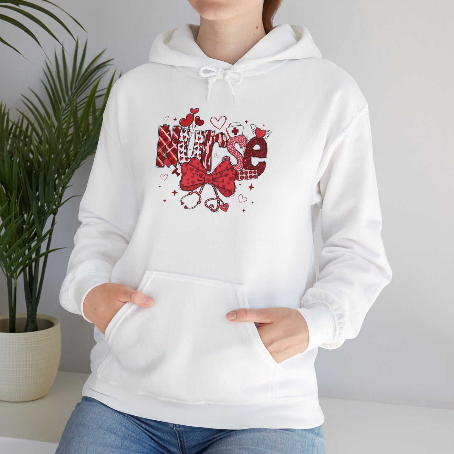 Nurse Love Unisex Hooded Sweatshirt - Cozy Valentine's Gift