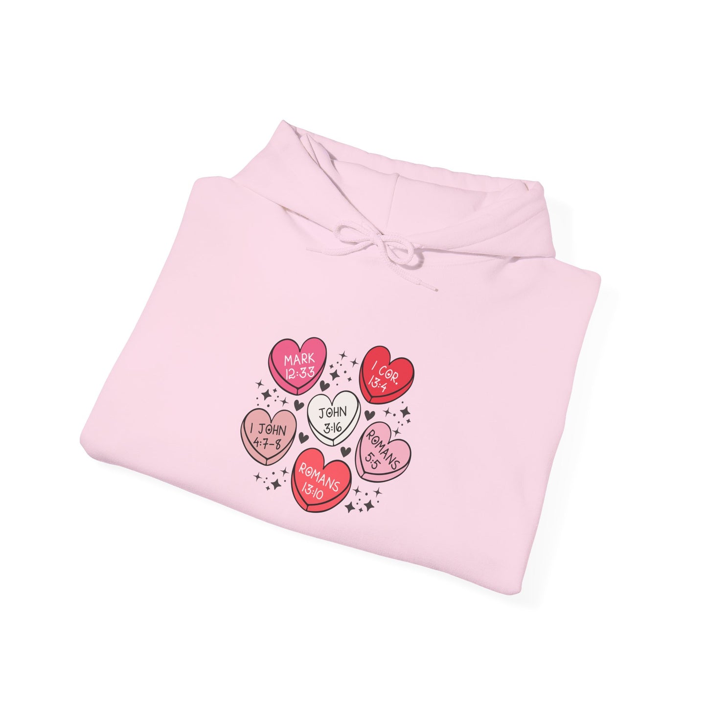 Love Heart Motif Hoodie - Valentine's Day Unisex Sweatshirt