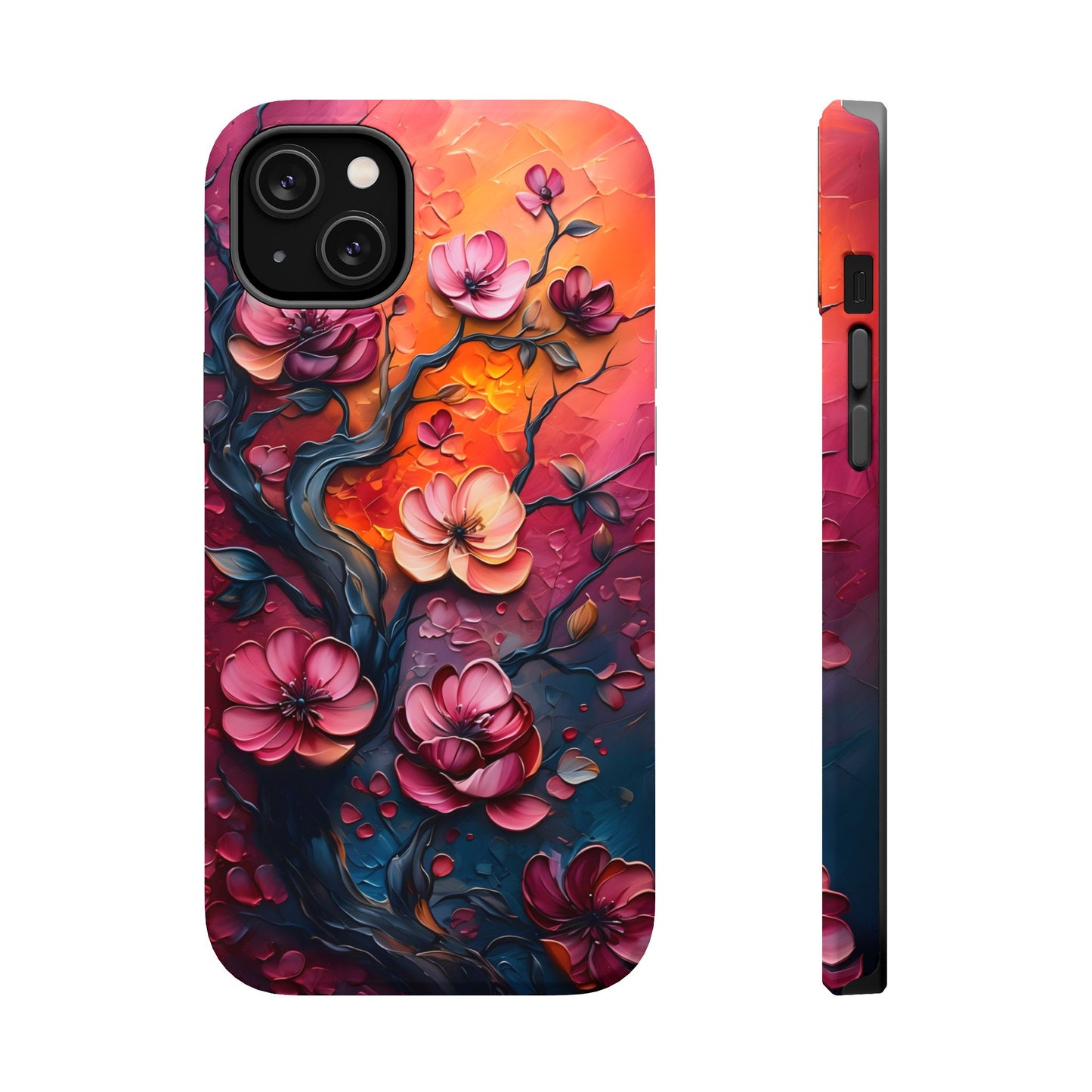 Floral Magnetic Tough Case - Colorful Flower Design Phone Cover, Gift for Her, Smartphone Accessories, Nature Lover, Unique