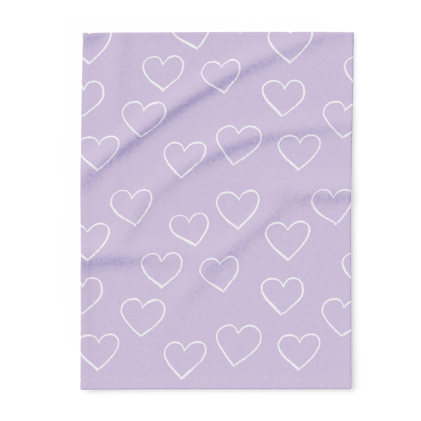 Sweetheart Purple Fleece Blanket, Cozy Throw for Love, Heart Patterned Decor, Gift for Her, Valentines Day, Home Comfort