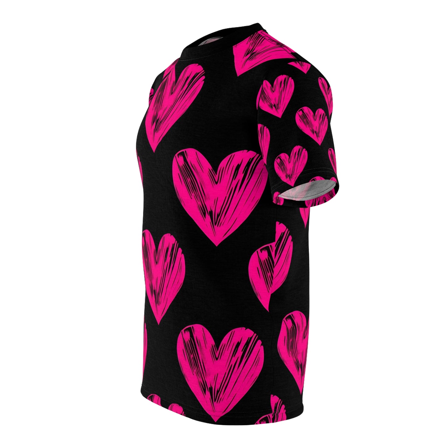 Love Heart Pattern Unisex Tee - Perfect for Valentine's Day and Casual Wear