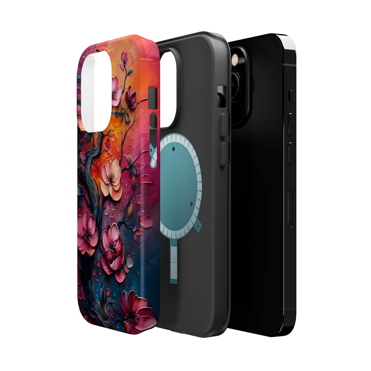 Floral Magnetic Tough Case - Colorful Flower Design Phone Cover, Gift for Her, Smartphone Accessories, Nature Lover, Unique