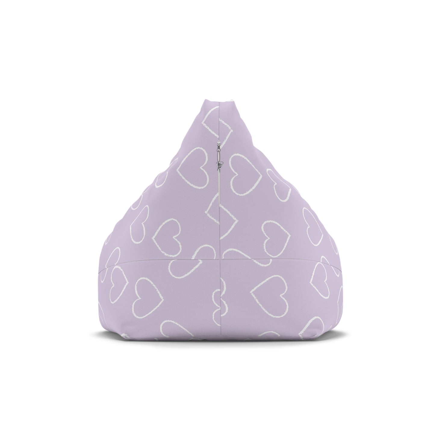 Cozy Heart Print Bean Bag Chair Cover for Relaxation