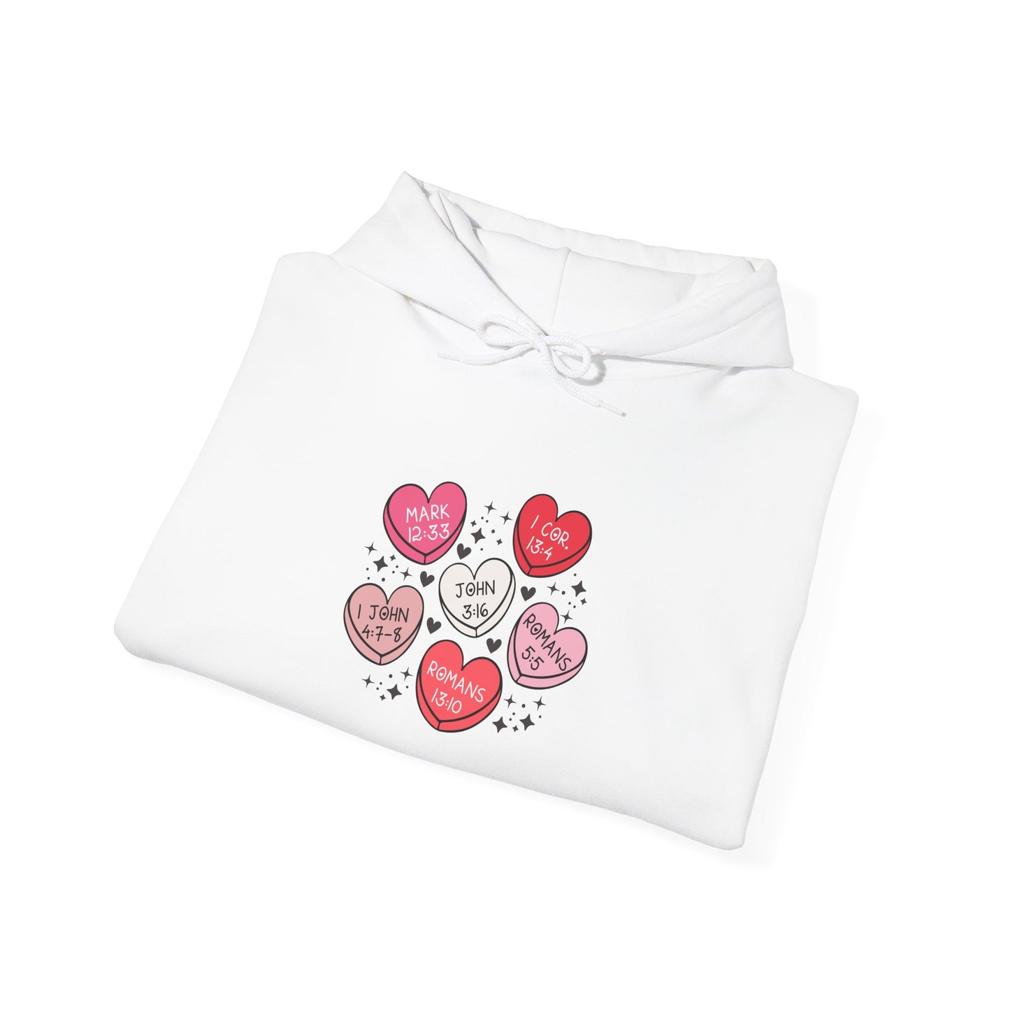 Love Heart Motif Hoodie - Valentine's Day Unisex Sweatshirt