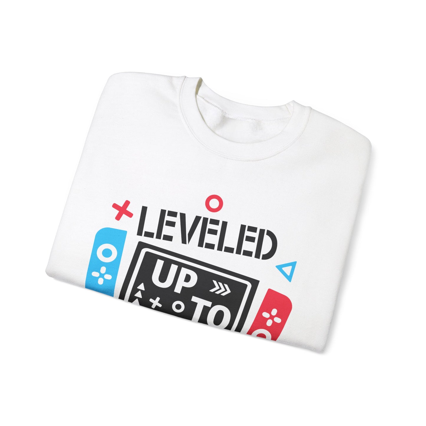 'Leveled Up to Dad' Unisex Crewneck Sweatshirt for Gamers