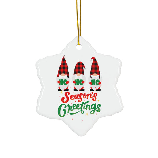 Festive Ceramic Ornaments, Holiday Decorations, Seasonal Gifts, Personalized Tree Ornaments, Gnome Decor, Christmas Charm