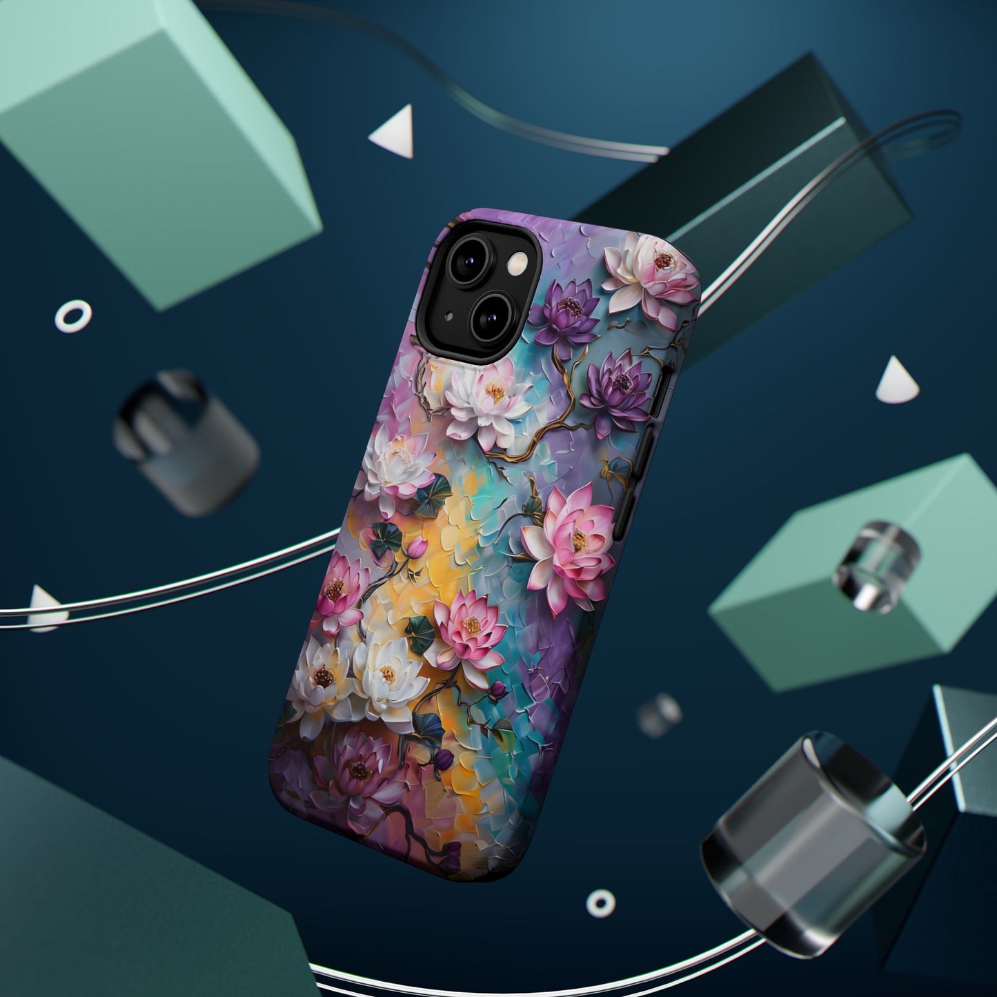 Floral Magnetic Phone Case, Unique Smartphone Accessory, Botanical Design, Gift for Her, Nature Lover, Spring Decor