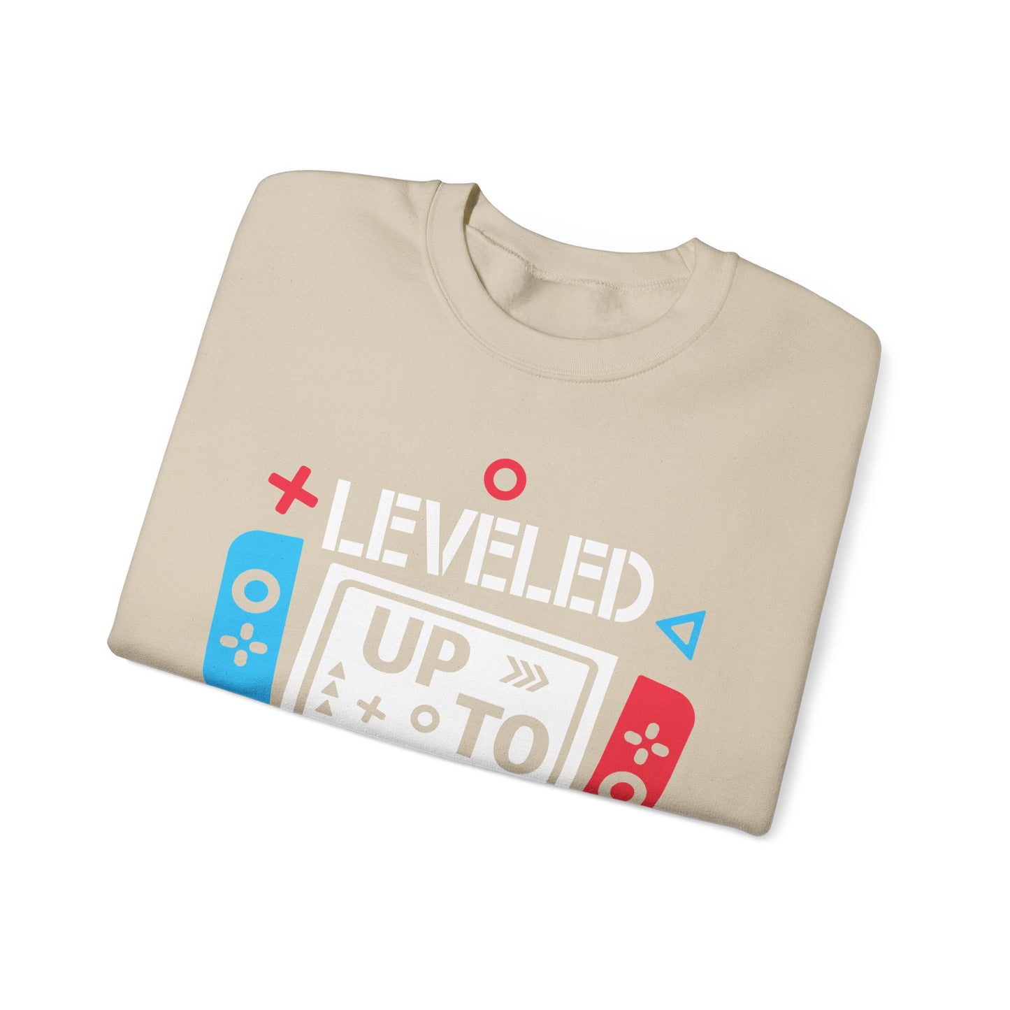 Gaming Mom Crewneck Sweatshirt - "Leveled Up to Mama of 2"