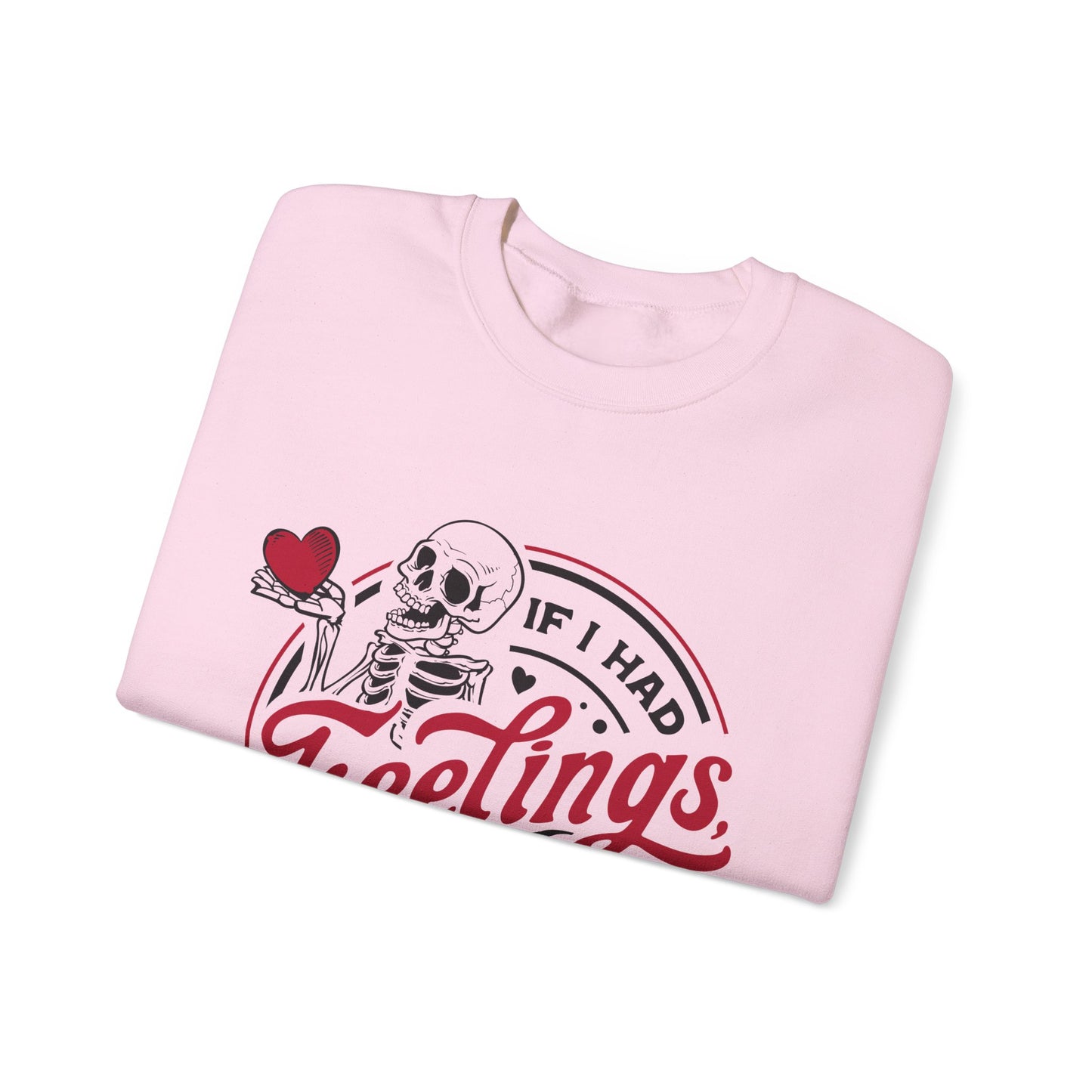 Cute Skeleton Feelings Sweatshirt - Perfect for Valentine's Day and Everyday Comfort