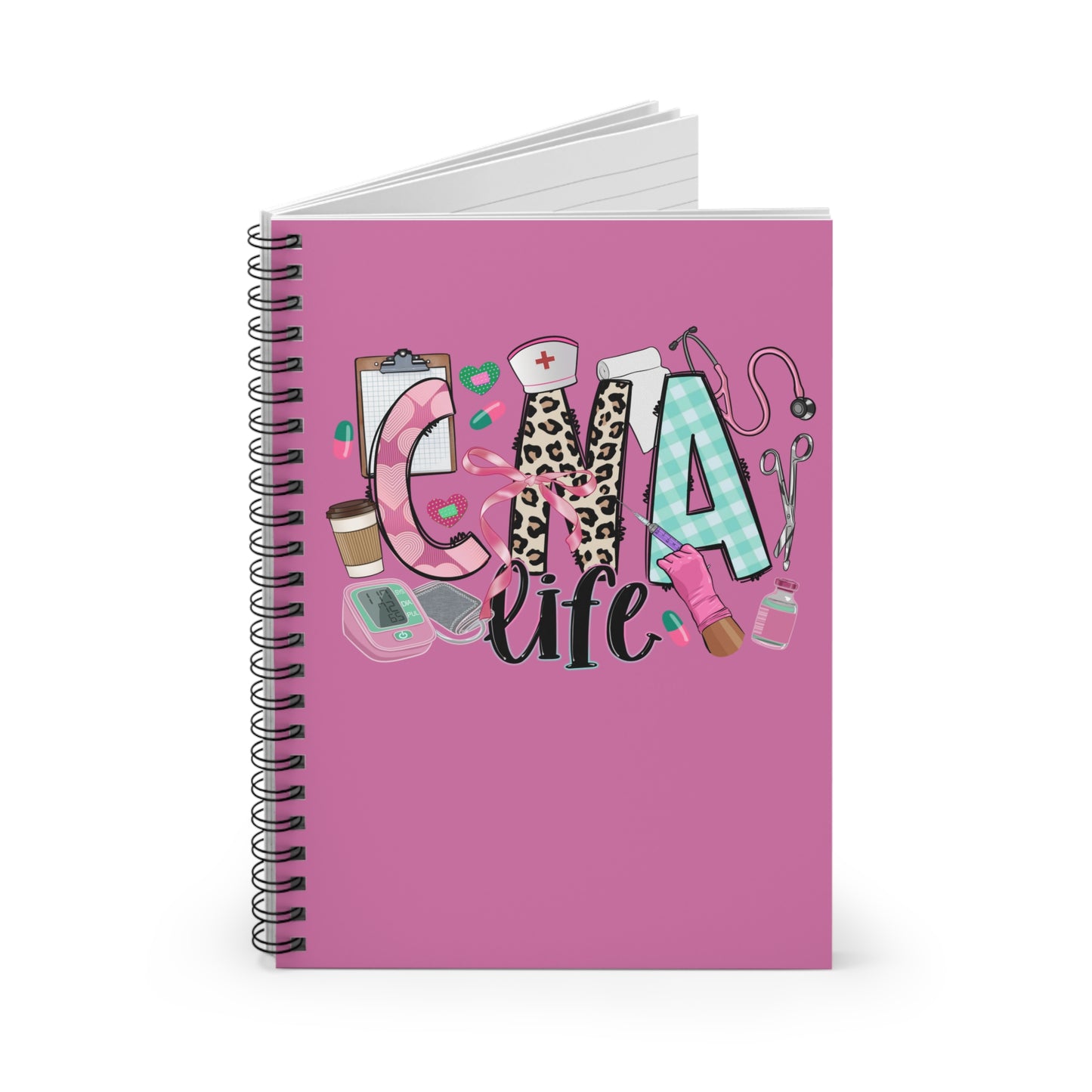 CNA Life Spiral Notebook - Perfect Gift for Nurses, Study Journal, Medical School Supplies, Cute Notepad for Healthcare