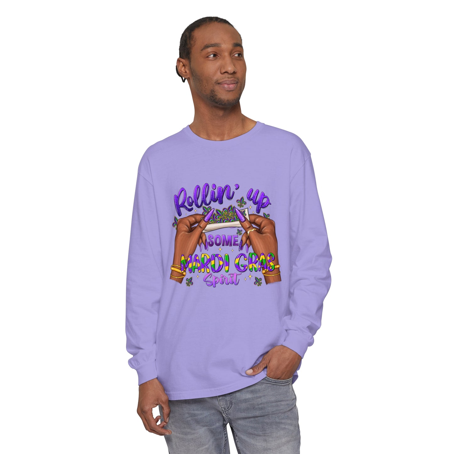 Mardi Gras Long Sleeve T-Shirt, Fun Mardi Gras 2024 Apparel, Unisex Party Tee, Gifts for Mardi Gras Enthusiasts, Festival Wear