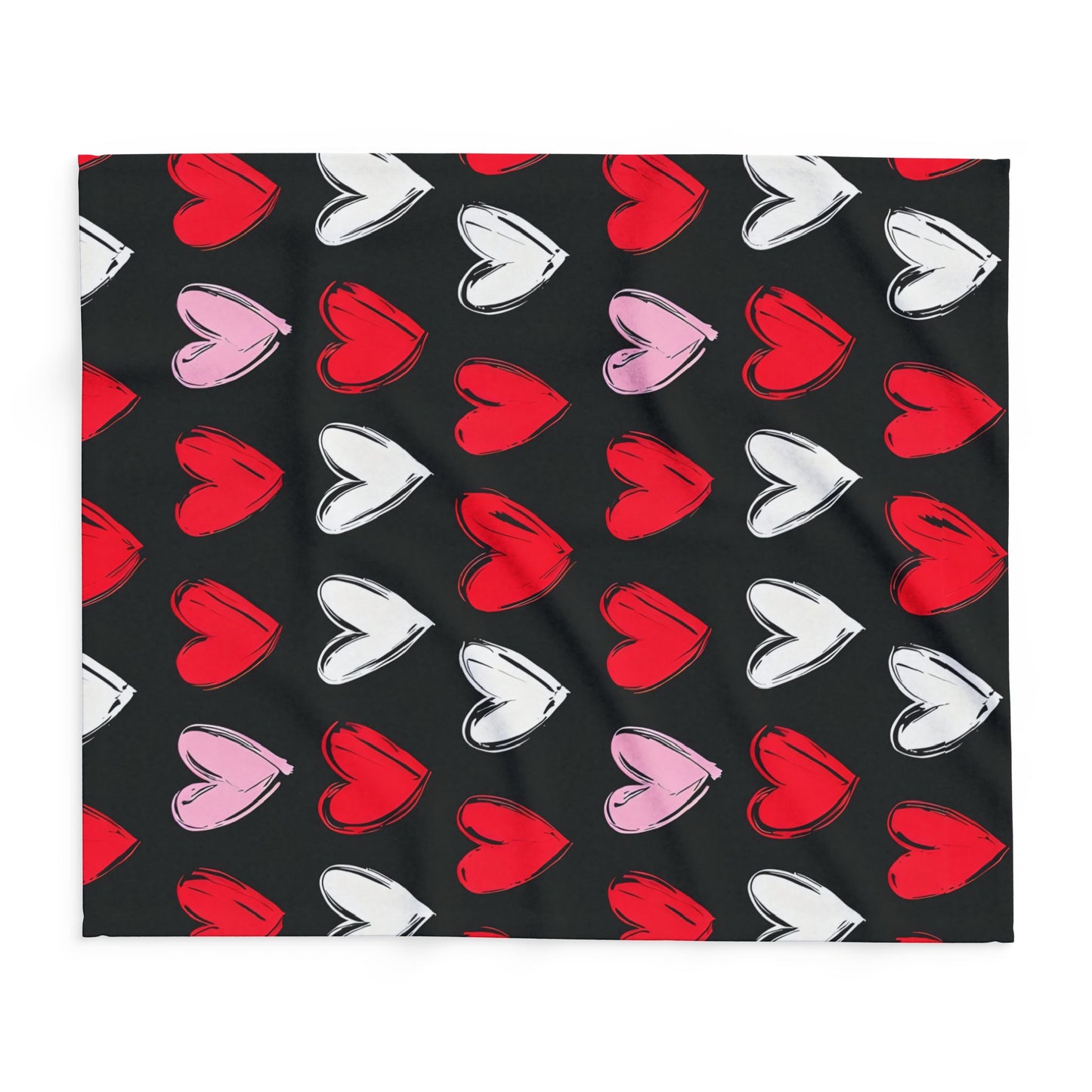 Cozy Heart Print Arctic Fleece Blanket for Valentine's Day