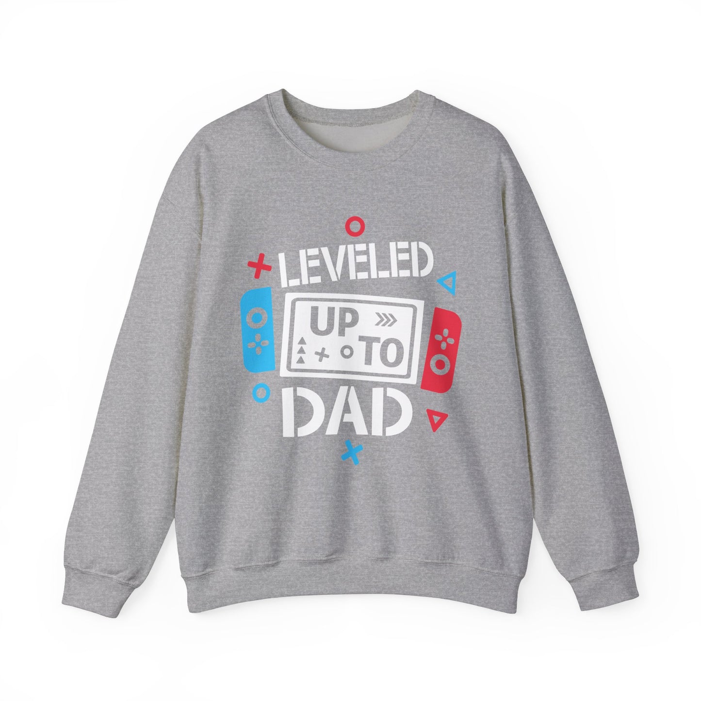 Leveled Up to Dad Gaming Sweatshirt - Unisex Heavy Blend™ Crewneck