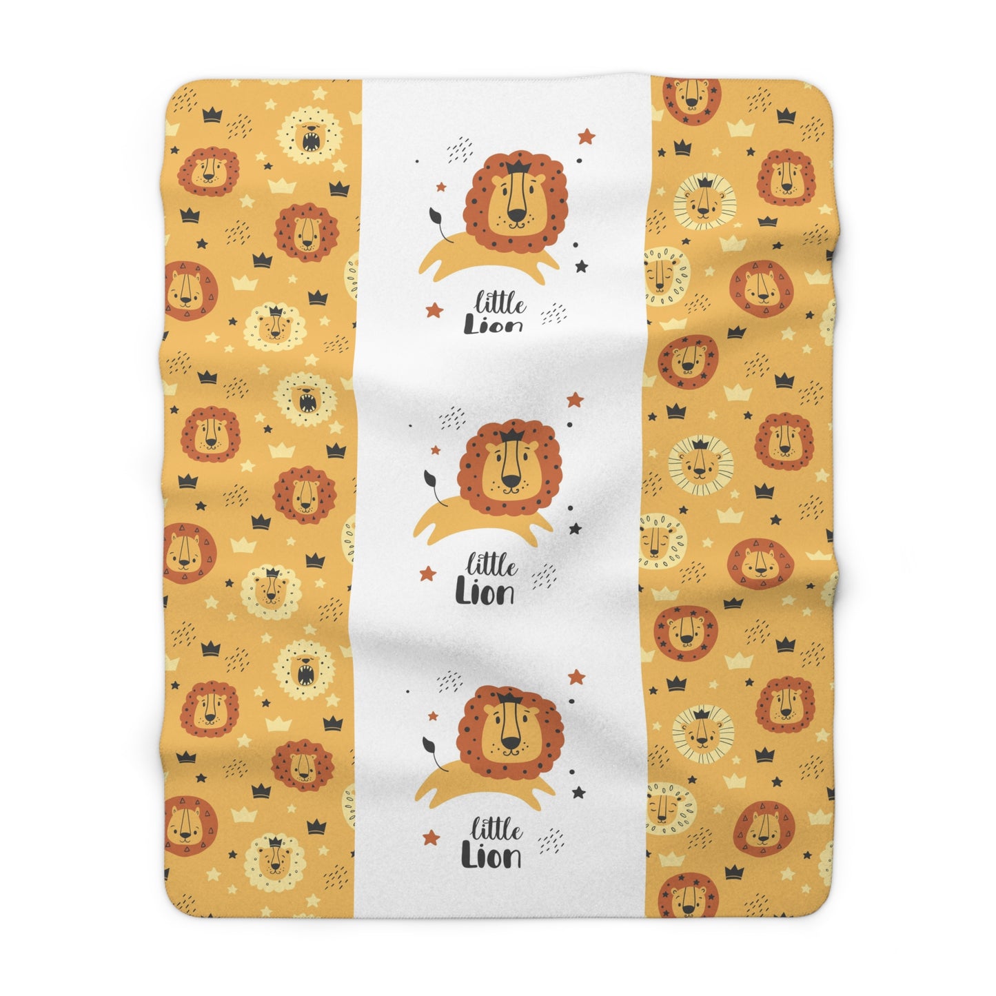 Little Lion Sherpa Fleece Blanket - Cozy Baby Blanket, Nursery Decor, Baby Shower Gift, Kids Plush Throw, Safari Kids Bedding