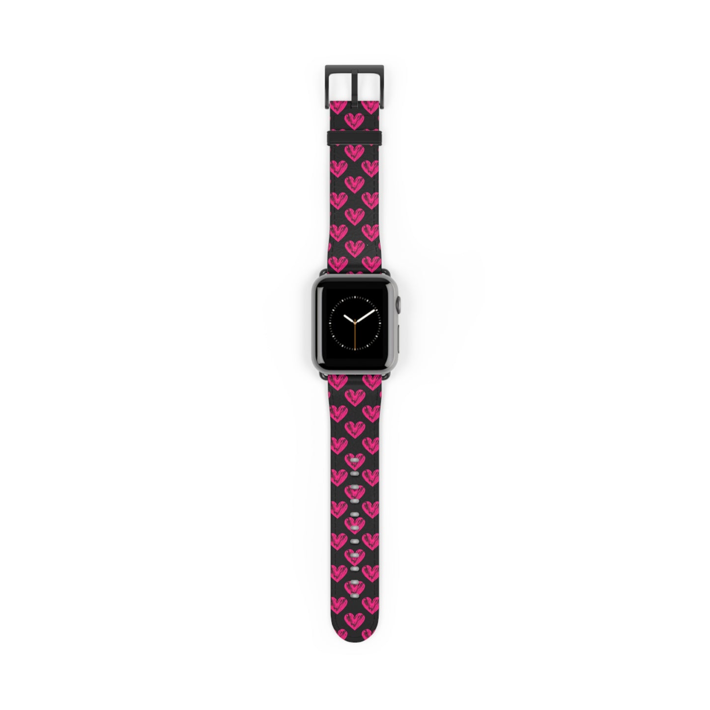 Heart Pattern Watch Band, Cute Smartwatch Strap, Pink Hearts Fitness Tracker Band, Valentine's Gift, Stylish Accessory