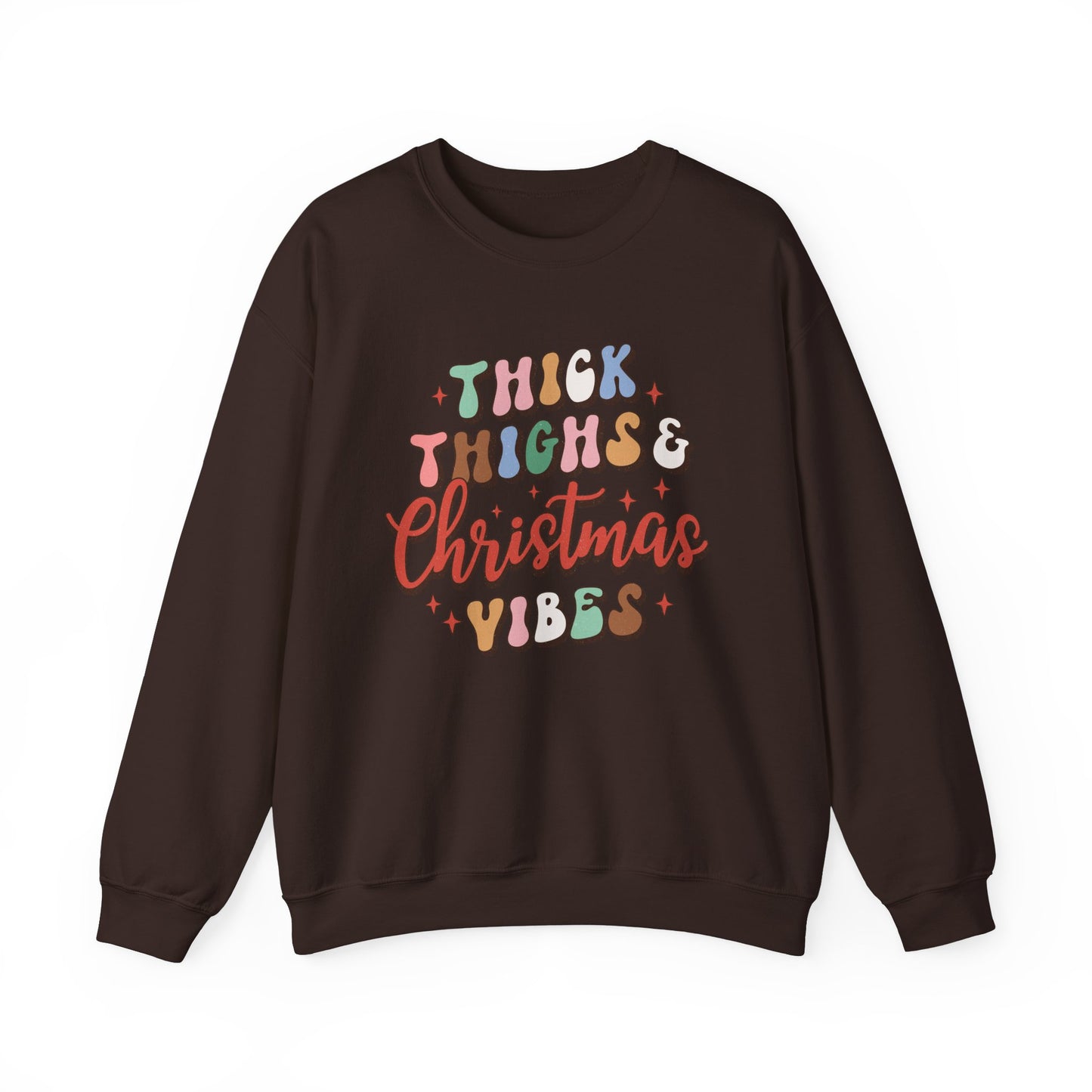 Thick Thighs & Christmas Vibes Sweatshirt, Cozy Holiday Crewneck, Funny Christmas Gift, Unisex Winter Apparel, Cute Christmas