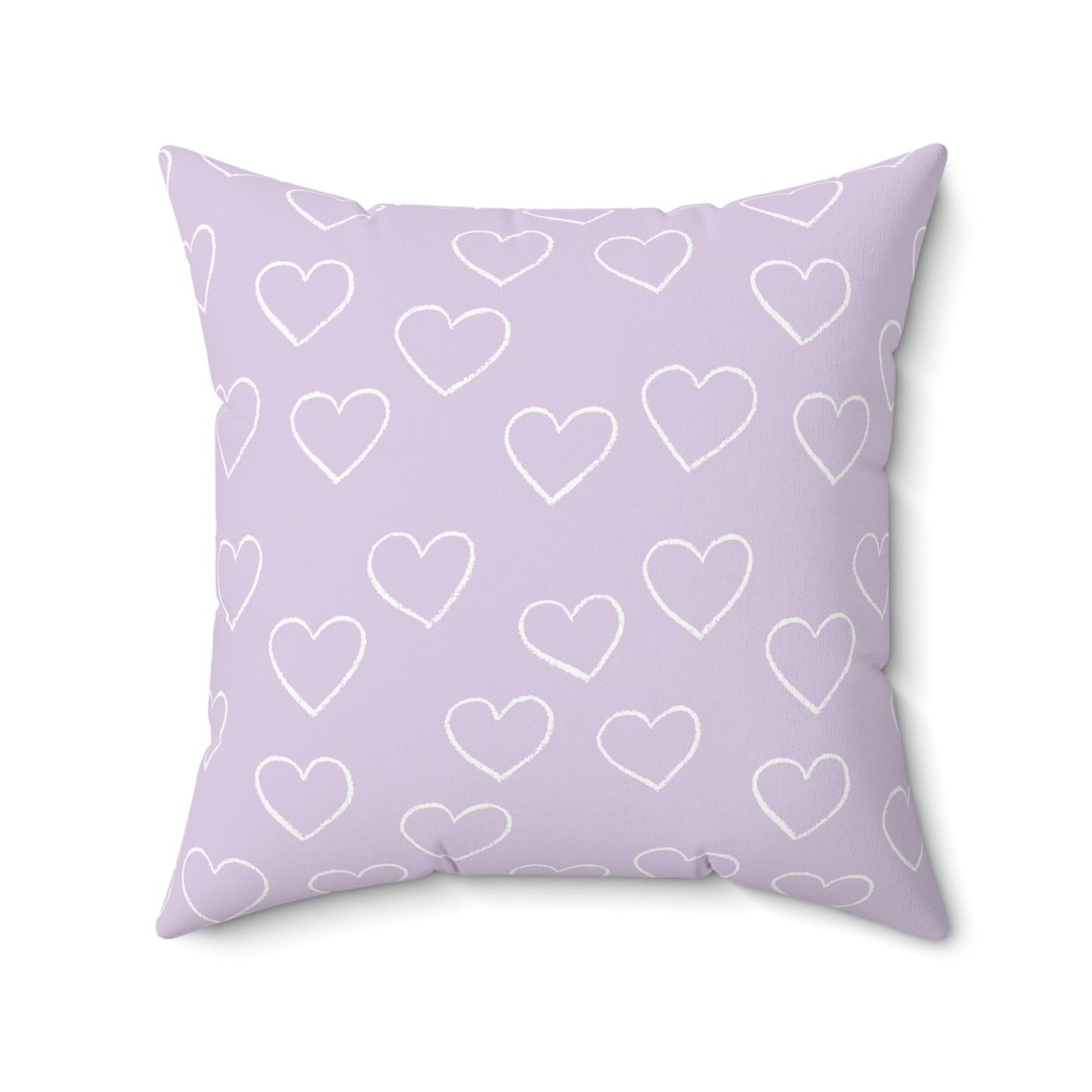 Purple Heart Design Spun Polyester Square Pillow - Kids Pillow, Her Gift, Room Pillow, Heart Design