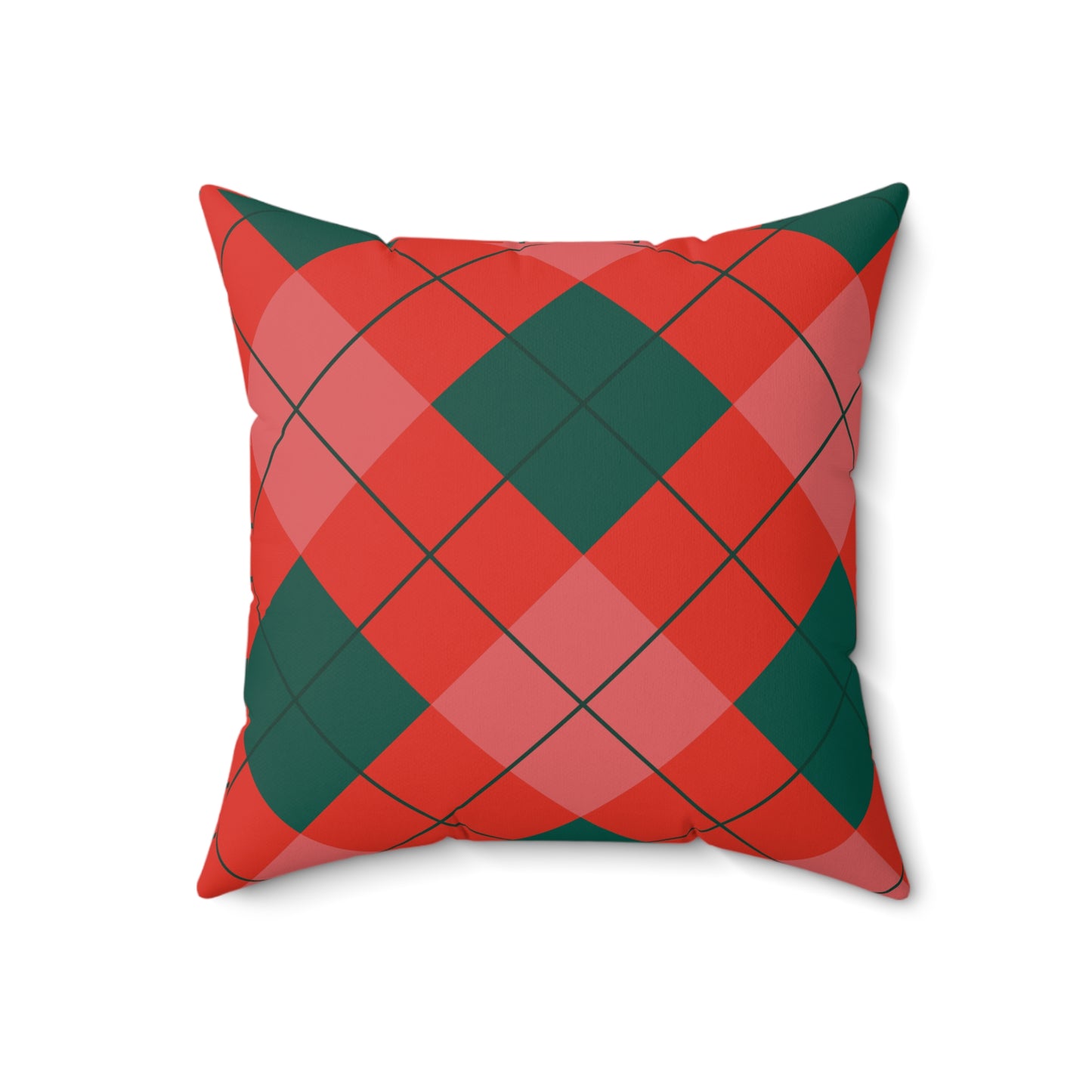 Cozy Christmas Plaid Pillow, Holiday Home Decor, Seasonal Cushion, Rustic Decor, Gift for Her, Festive Living Room