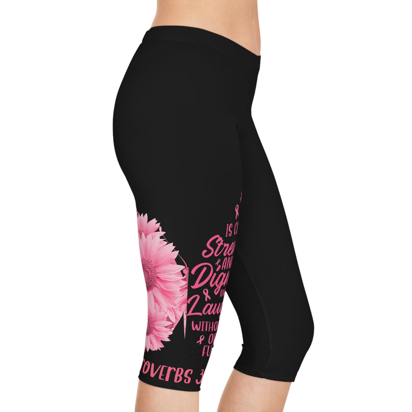 Copy of Inspirational Women’s Capri Leggings - Strength & Dignity Design