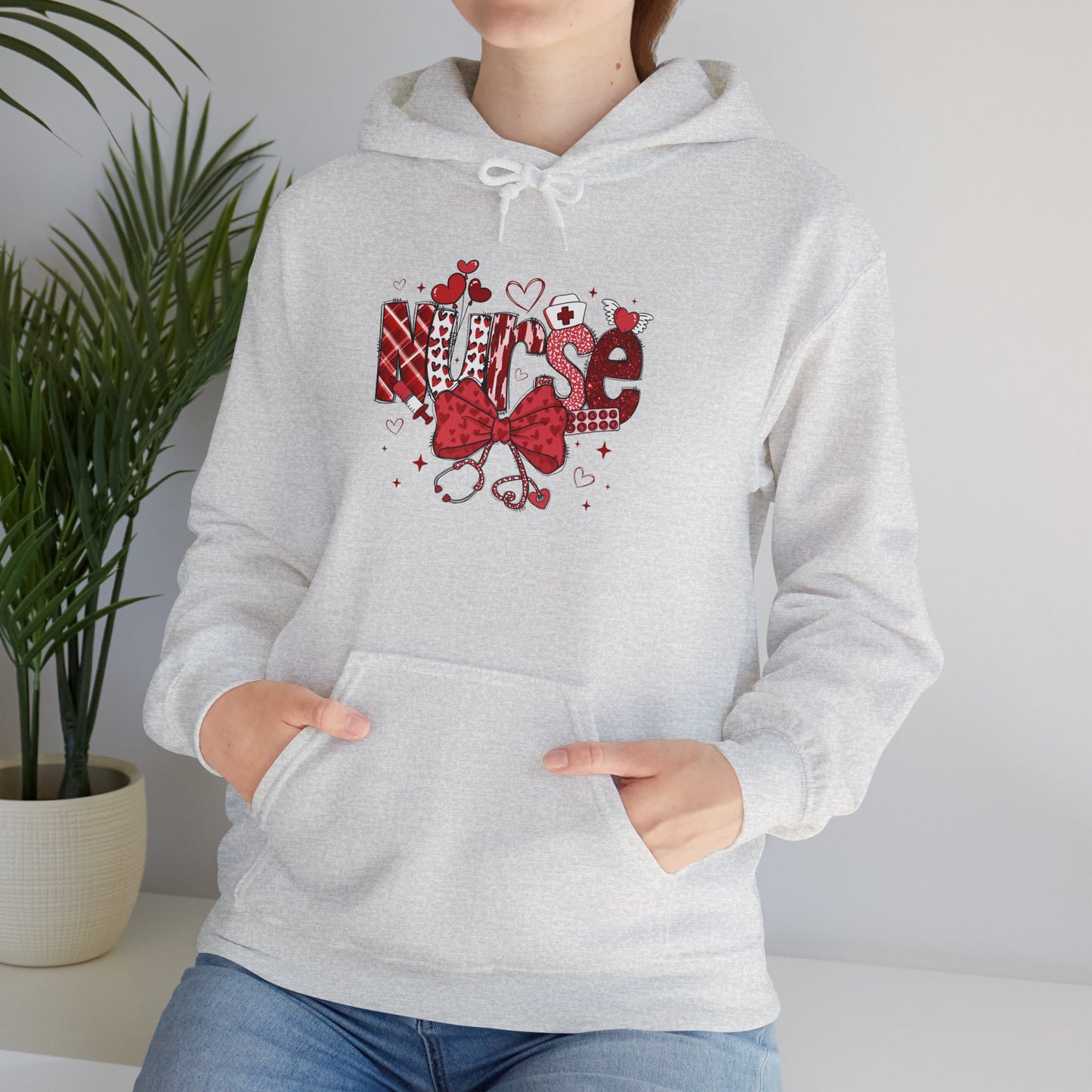 Nurse Love Unisex Hooded Sweatshirt - Cozy Valentine's Gift