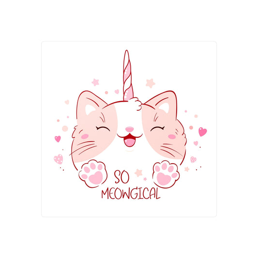 So Meowgical Cat Vinyl Decals - Cute Unicorn Kitty Stickers for Cat Lovers