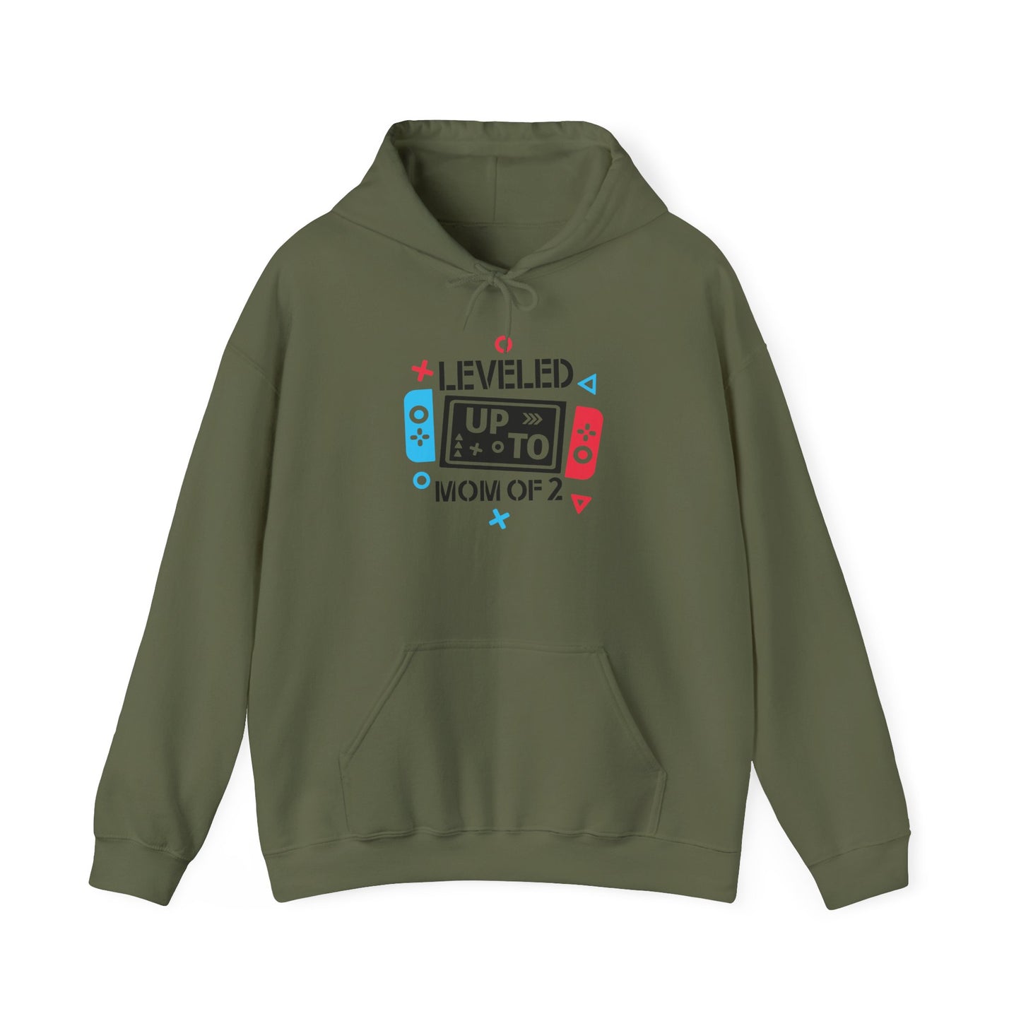 Gaming Mom Unisex Hooded Sweatshirt - 'Leveled Up Mom of 2'