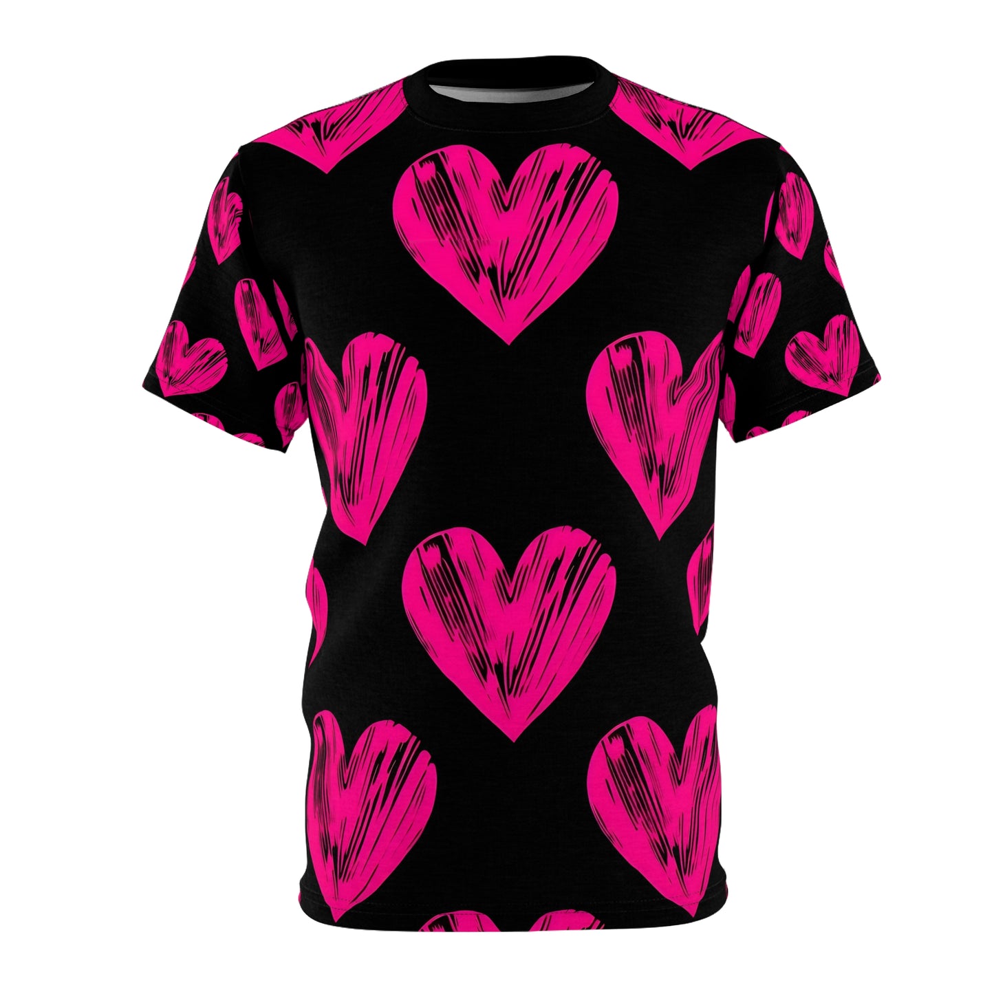 Love Heart Pattern Unisex Tee - Perfect for Valentine's Day and Casual Wear