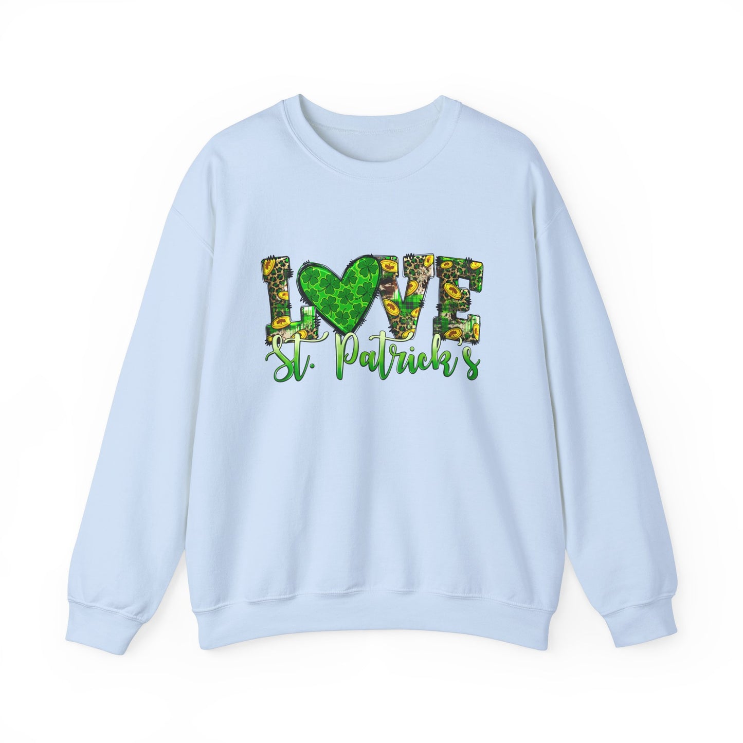 St. Patricks Day Love Sweatshirt, Cozy Crewneck for Celebrations, Unisex Gift, Festive Apparel, Holiday Style, Irish Pride