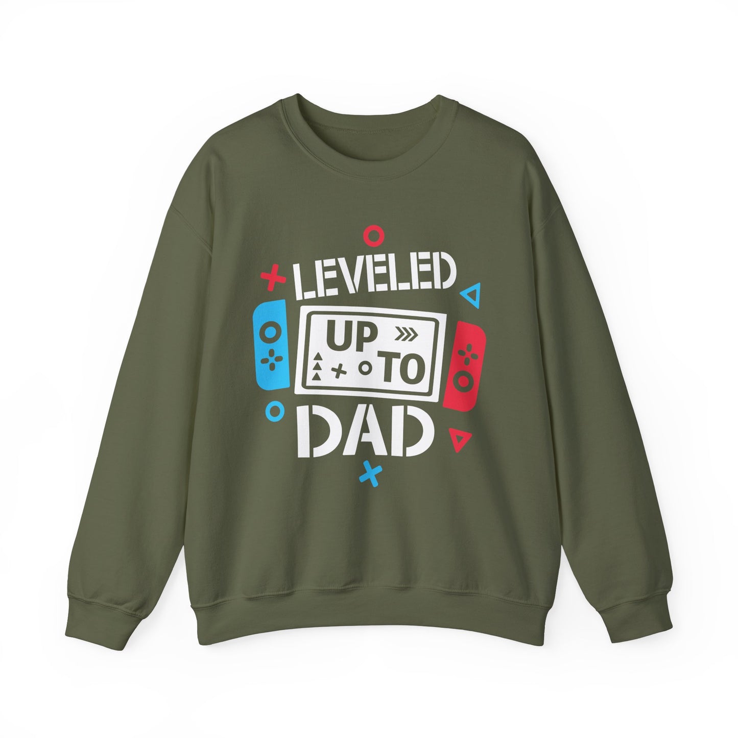 Leveled Up to Dad Sweatshirt - Unisex Gaming Crewneck for Fathers