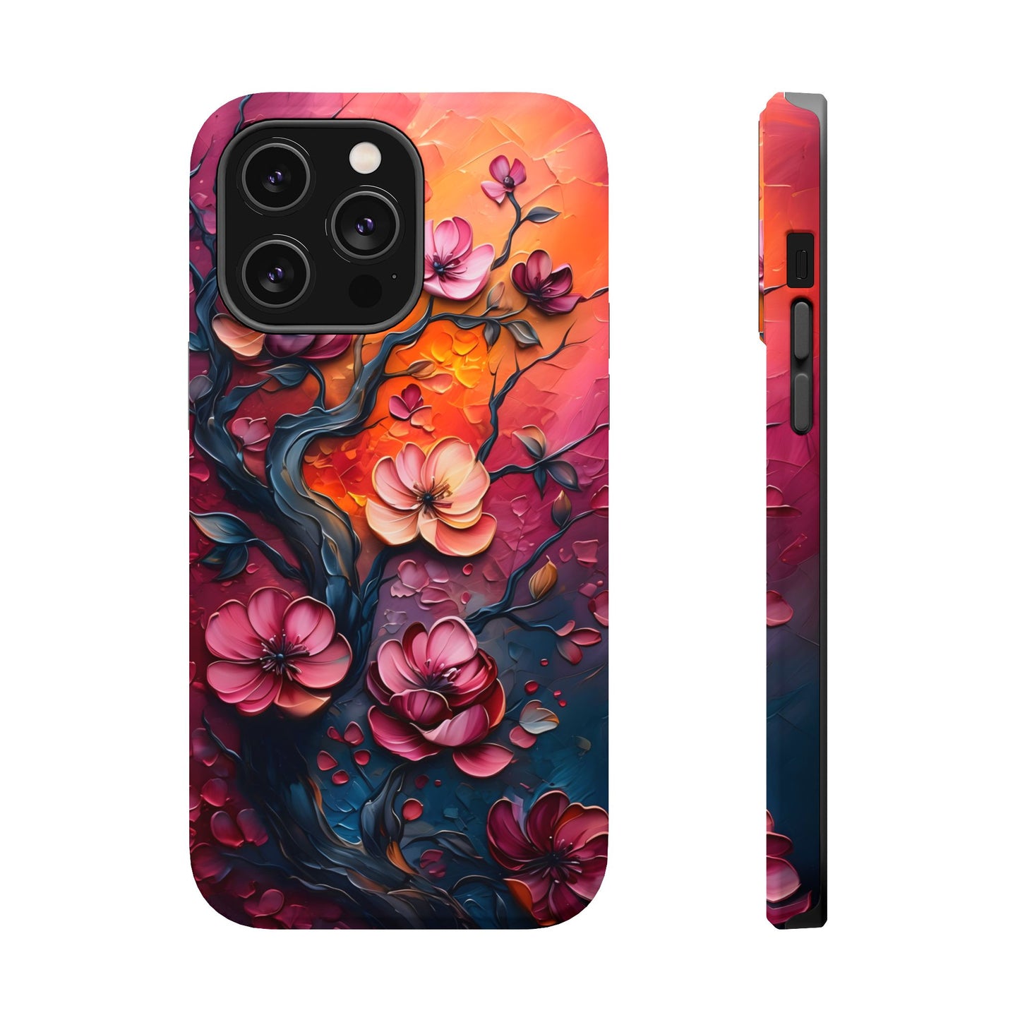 Floral Magnetic Tough Case - Colorful Flower Design Phone Cover, Gift for Her, Smartphone Accessories, Nature Lover, Unique