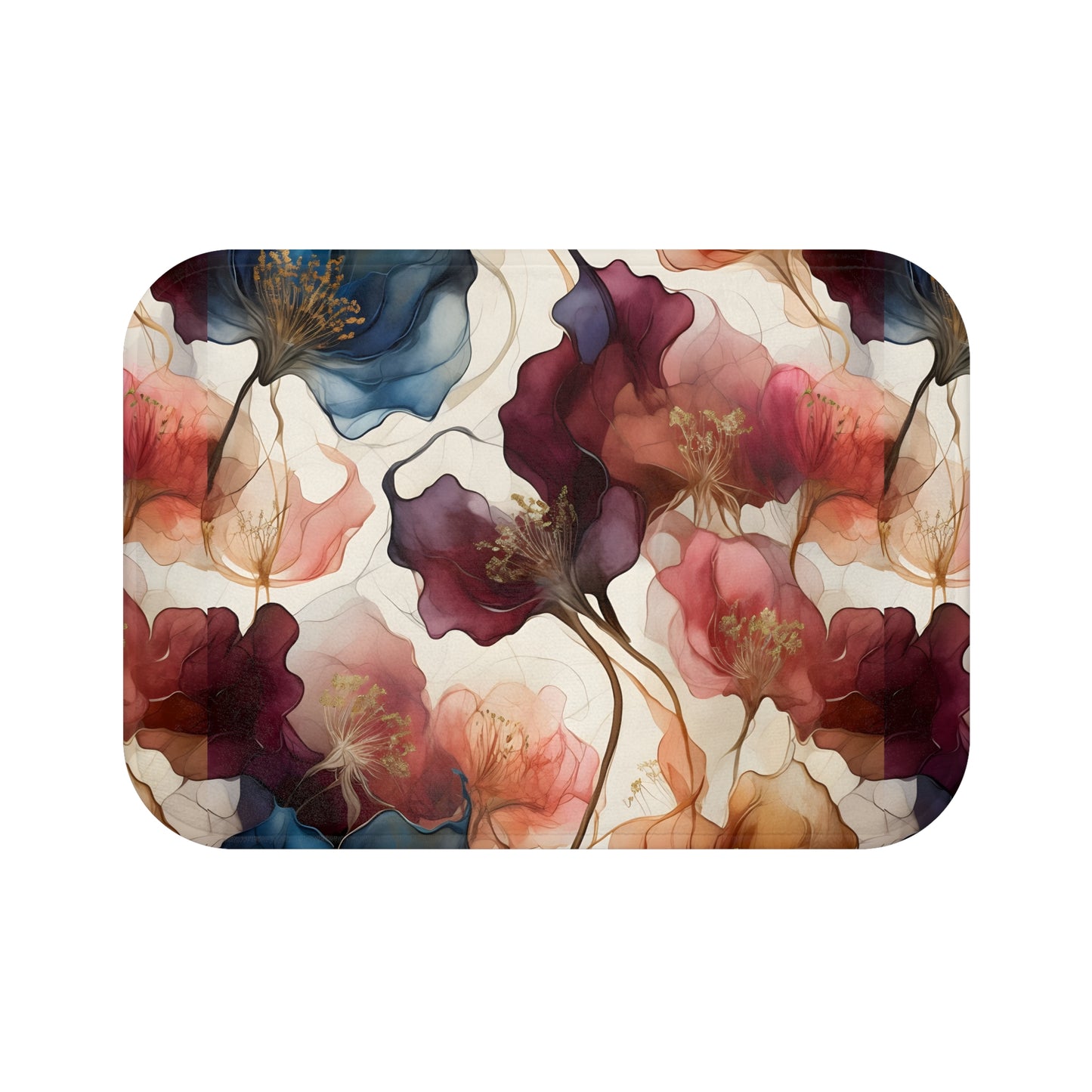 Floral Elegance Bath Mat - Cozy Bathroom Decor, Boho Home Accent, Gift for Her, Modern Bathroom Mat, Spring Inspired Design