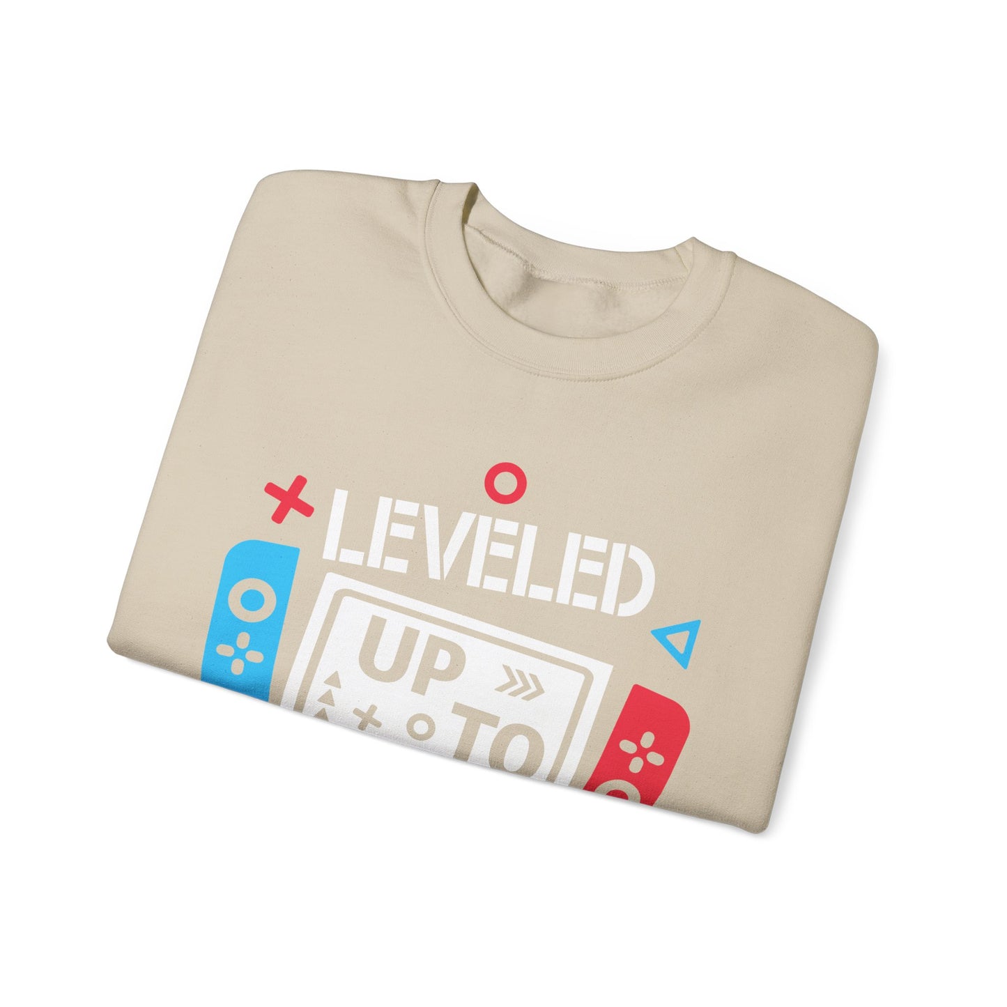 Leveled Up to Dad Gaming Sweatshirt - Unisex Heavy Blend™ Crewneck