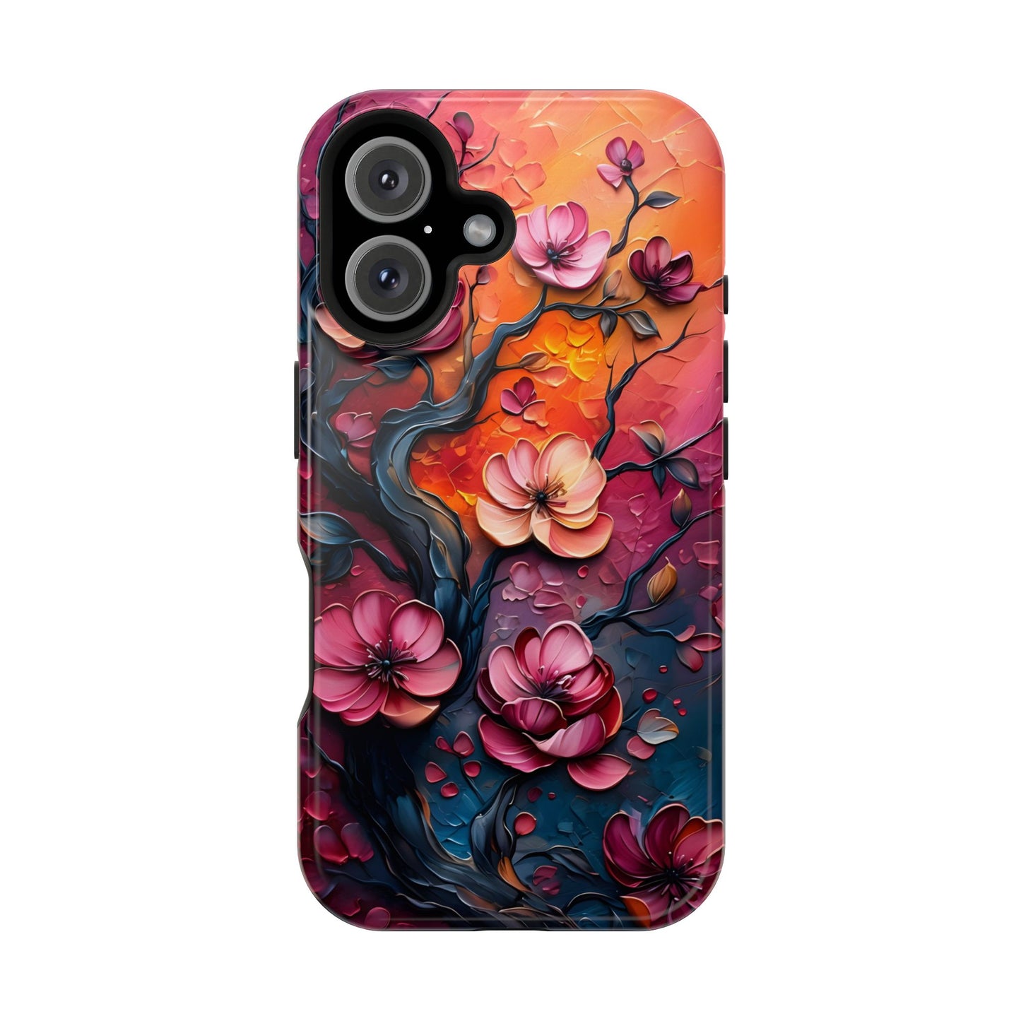 Floral Magnetic Tough Case - Colorful Flower Design Phone Cover, Gift for Her, Smartphone Accessories, Nature Lover, Unique