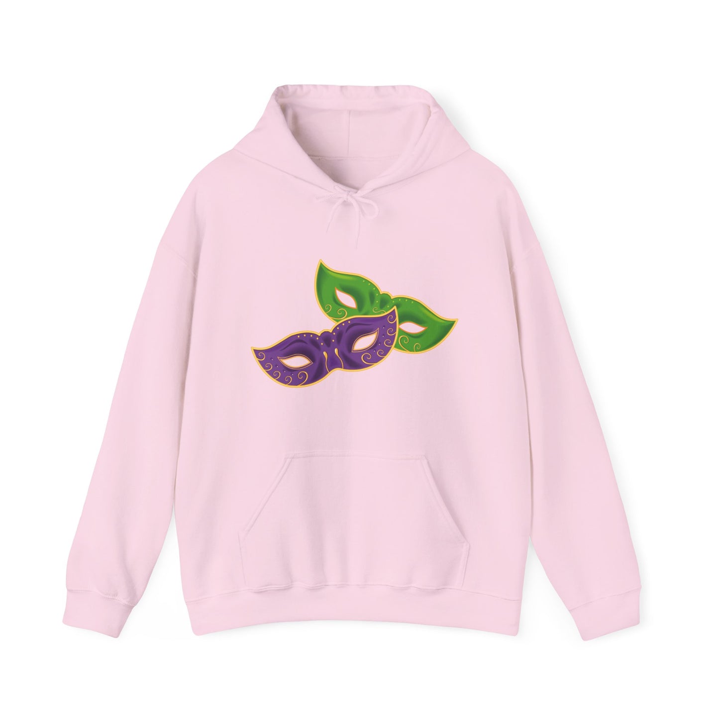 Mardi Gras Celebration Hoodie, Unisex Heavy Blend Sweatshirt, Fun Graphic Pullover, Party Apparel, Carnival Clothing, Festival Outfit