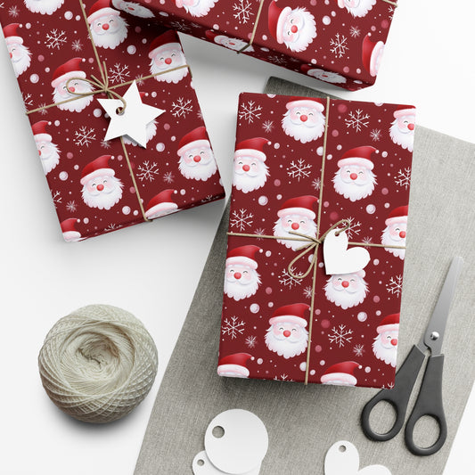 Wrapping Papers - Festive Santa Holiday Gift Wrap, Christmas Decorations, Seasonal Party Supply, Gift Wrap Roll