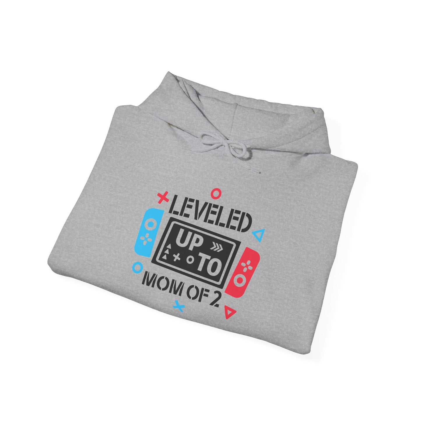 Gaming Mom Unisex Hooded Sweatshirt - 'Leveled Up Mom of 2'