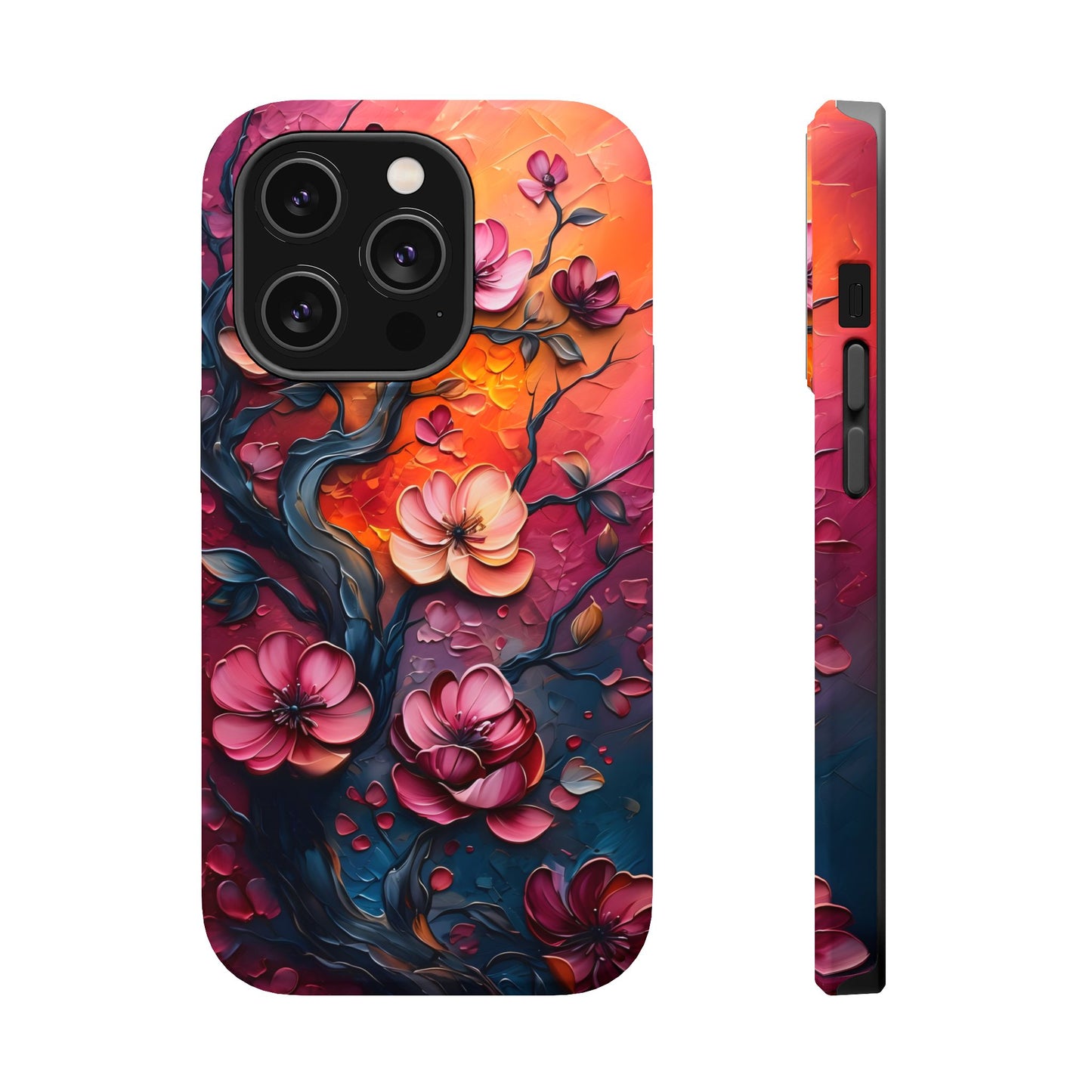 Floral Magnetic Tough Case - Colorful Flower Design Phone Cover, Gift for Her, Smartphone Accessories, Nature Lover, Unique