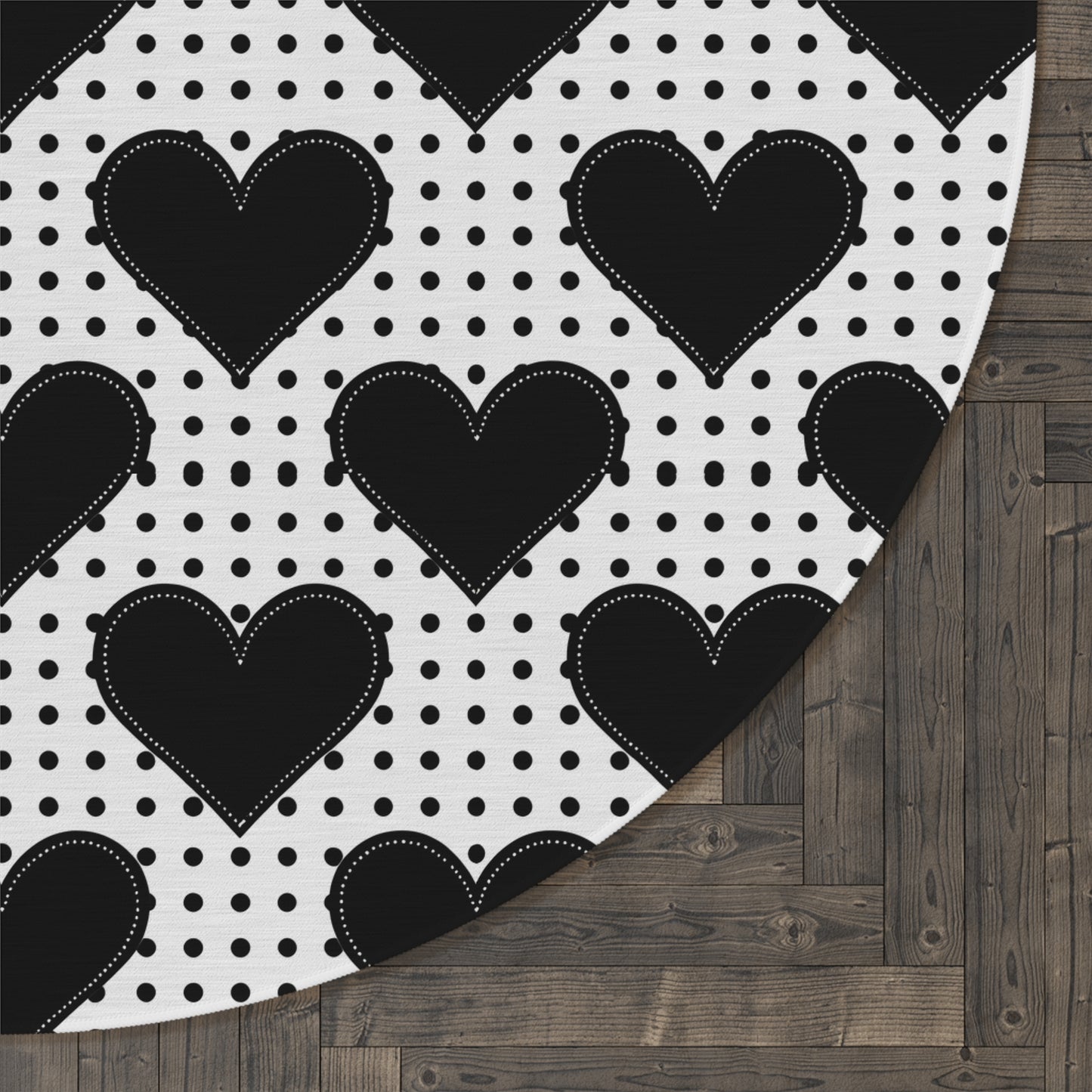 Modern Heart Pattern Round Rug - Stylish Home Decor