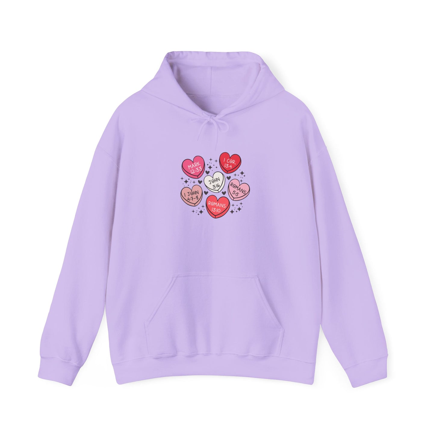 Love Heart Motif Hoodie - Valentine's Day Unisex Sweatshirt