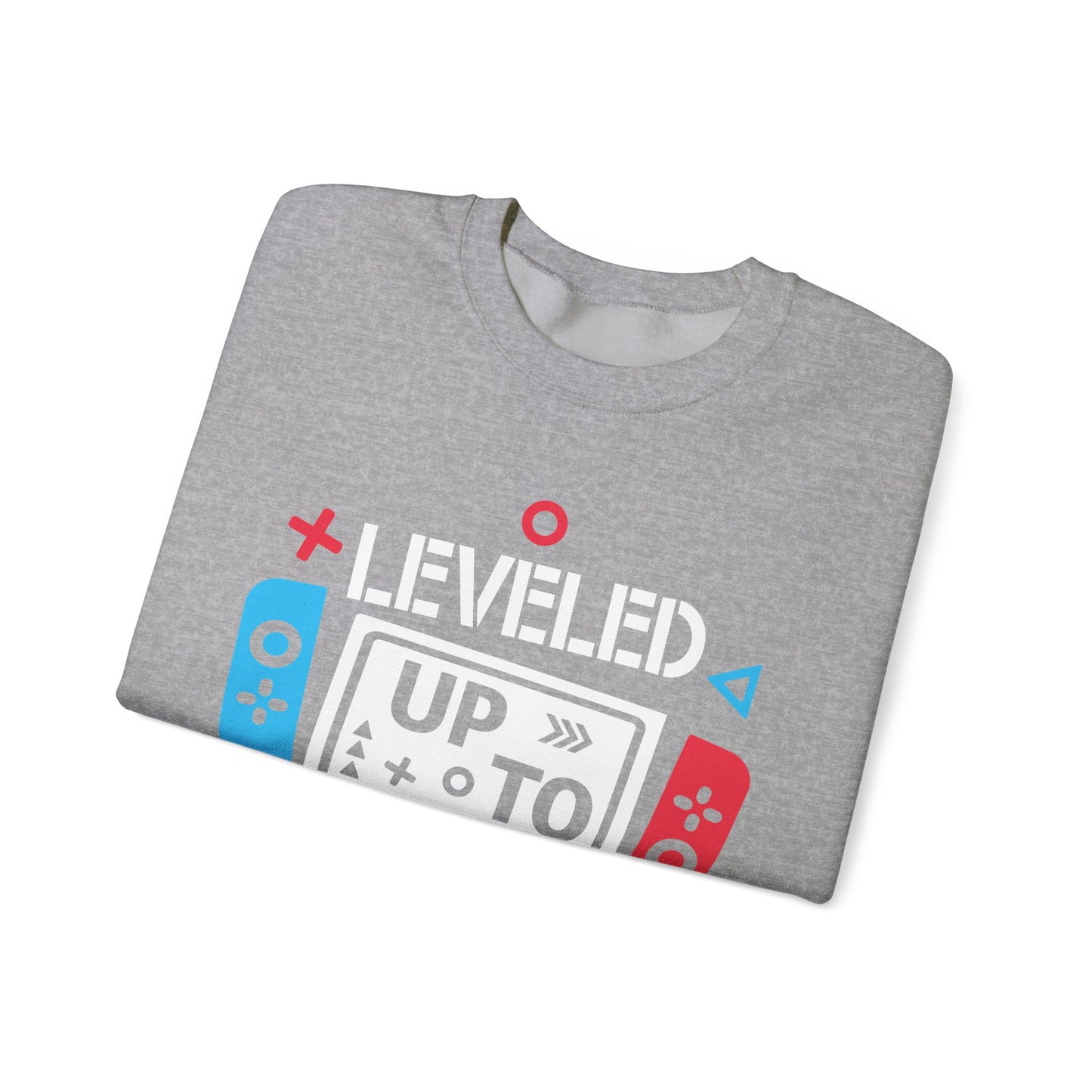 Leveled Up Mom of 2 Crewneck Sweatshirt – Gaming Gift for Moms