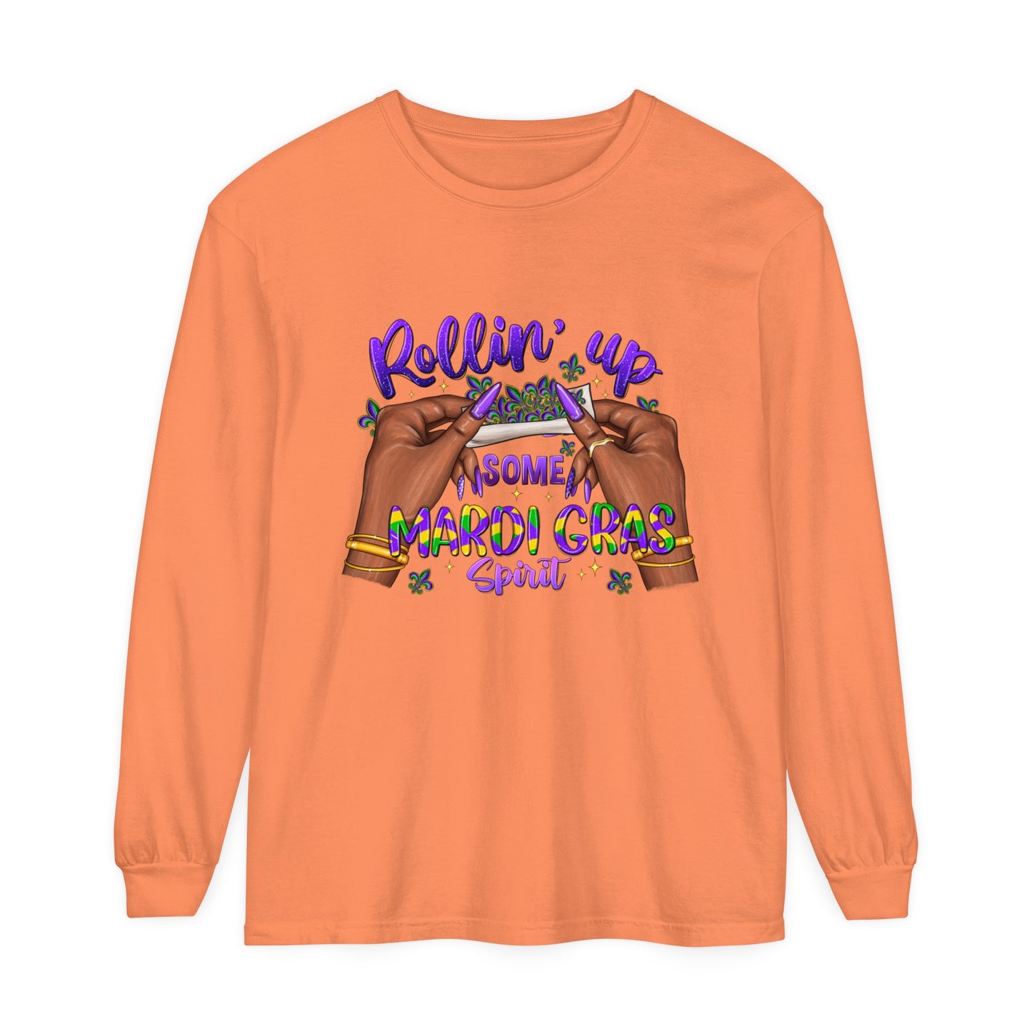 Mardi Gras Long Sleeve T-Shirt, Fun Mardi Gras 2024 Apparel, Unisex Party Tee, Gifts for Mardi Gras Enthusiasts, Festival Wear