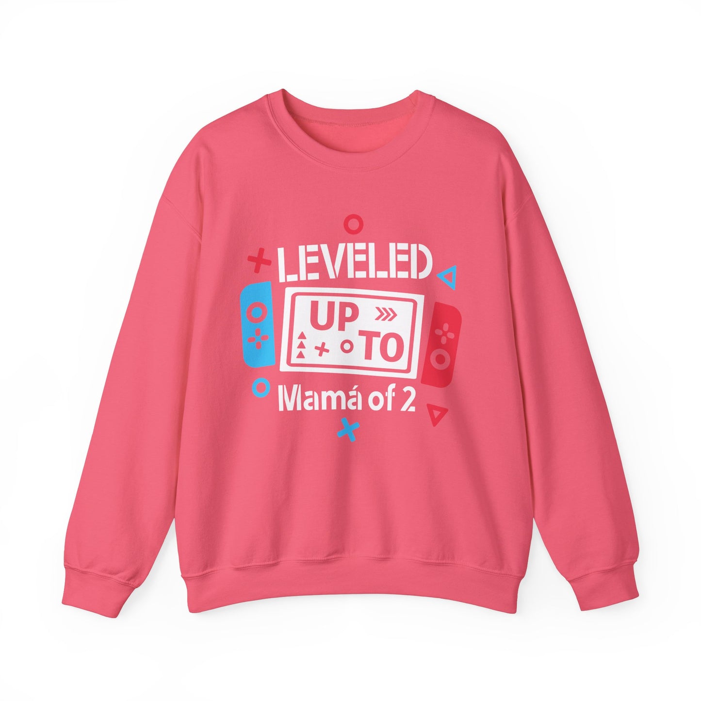 Gaming Mom Crewneck Sweatshirt - "Leveled Up to Mama of 2"