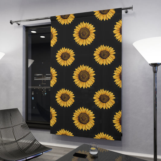 Sunflower Window Curtains, Cheerful Home Decor, Floral Blackout Drapes - Summer Vibes, Living Room Accent, Gift for Plant Lovers