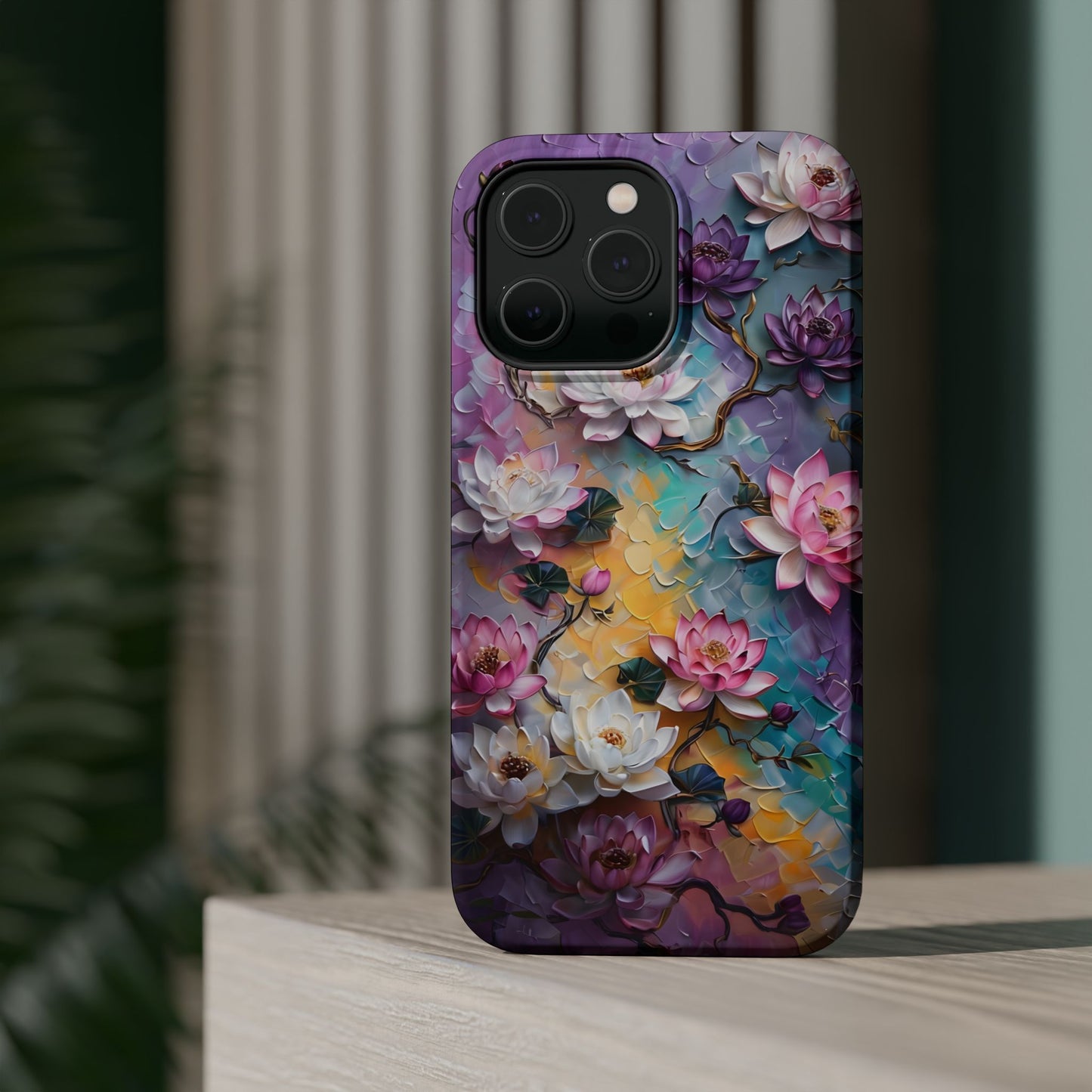 Floral Magnetic Phone Case, Unique Smartphone Accessory, Botanical Design, Gift for Her, Nature Lover, Spring Decor