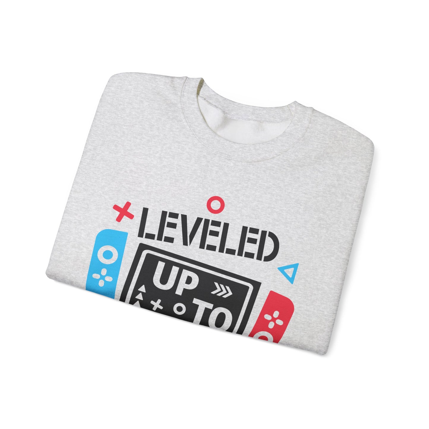 'Leveled Up to Dad' Unisex Crewneck Sweatshirt for Gamers