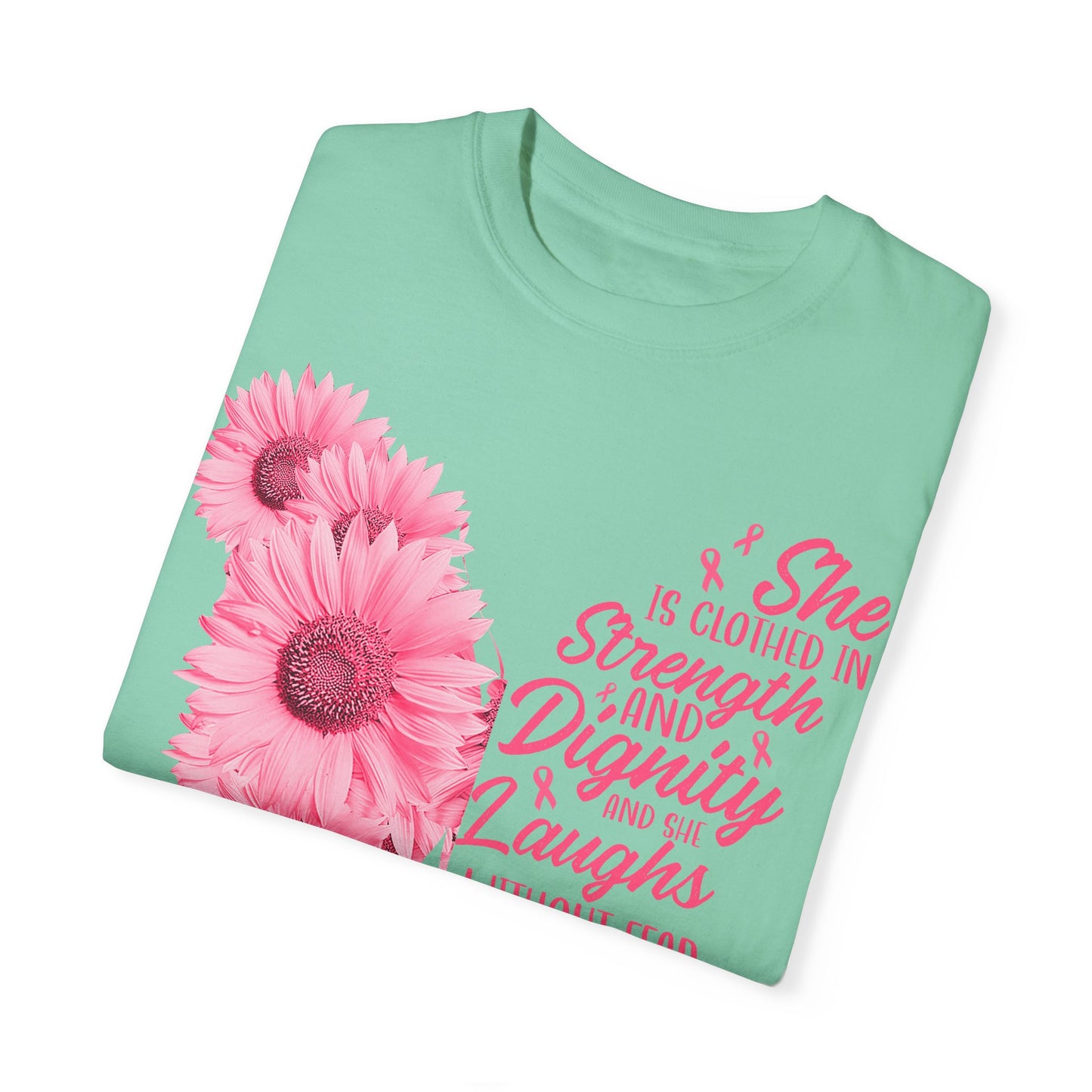 Inspirational Floral T-Shirt | Proverbs 31:25 | Strength & Dignity