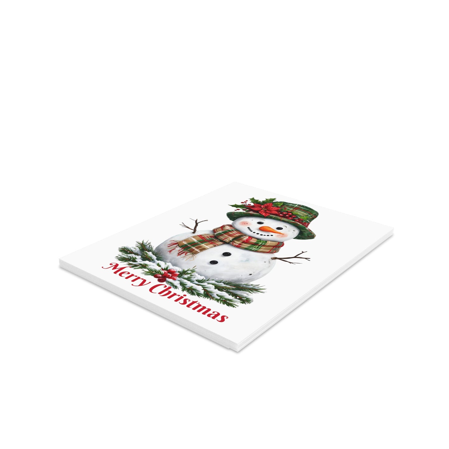 Merry Christmas Snowman Greeting Cards Set, Holiday Cards, Festive Greetings, Winter Cards, Christmas Wishes